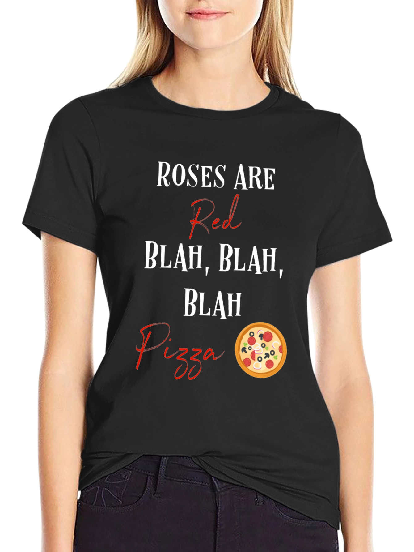 Roses Are Red Pizza T-Shirt Funny Graphic Tee