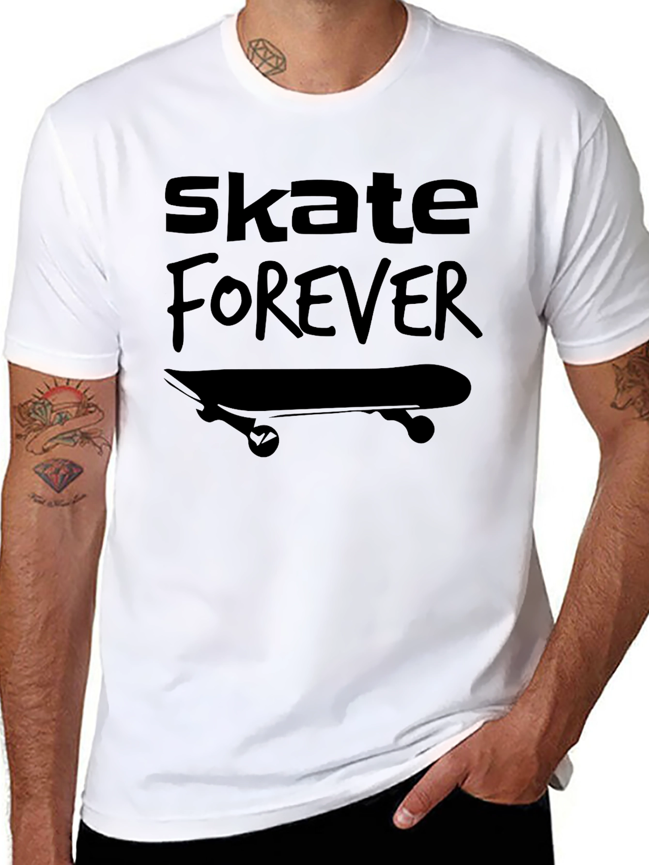 Skate Forever Graphic Tee - Black Cotton T-Shirt