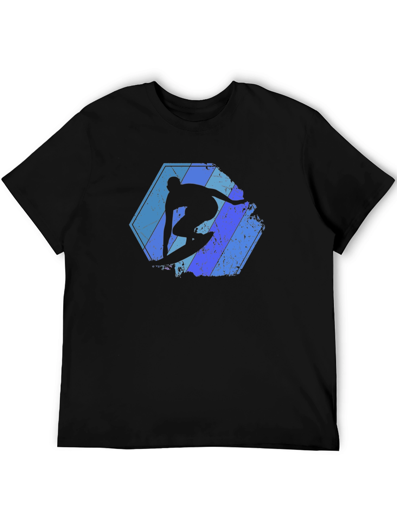 Surfing Silhouette Graphic Tee - Black