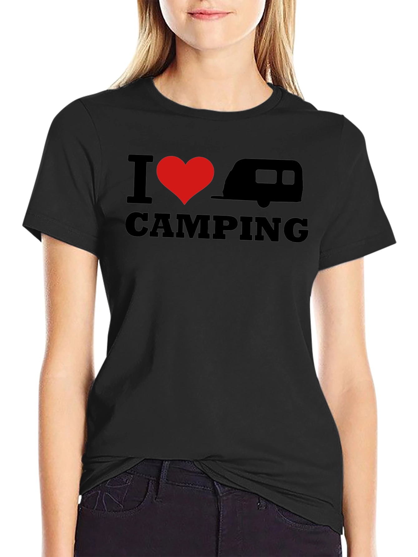 I Heart Camping T-Shirt - Black