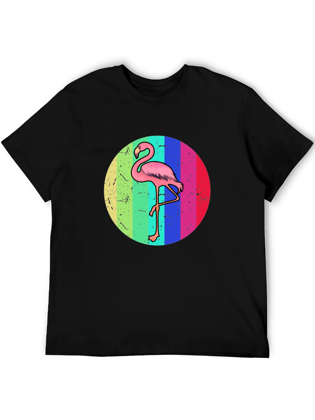 Retro Flamingo T-Shirt - Black Graphic Tee