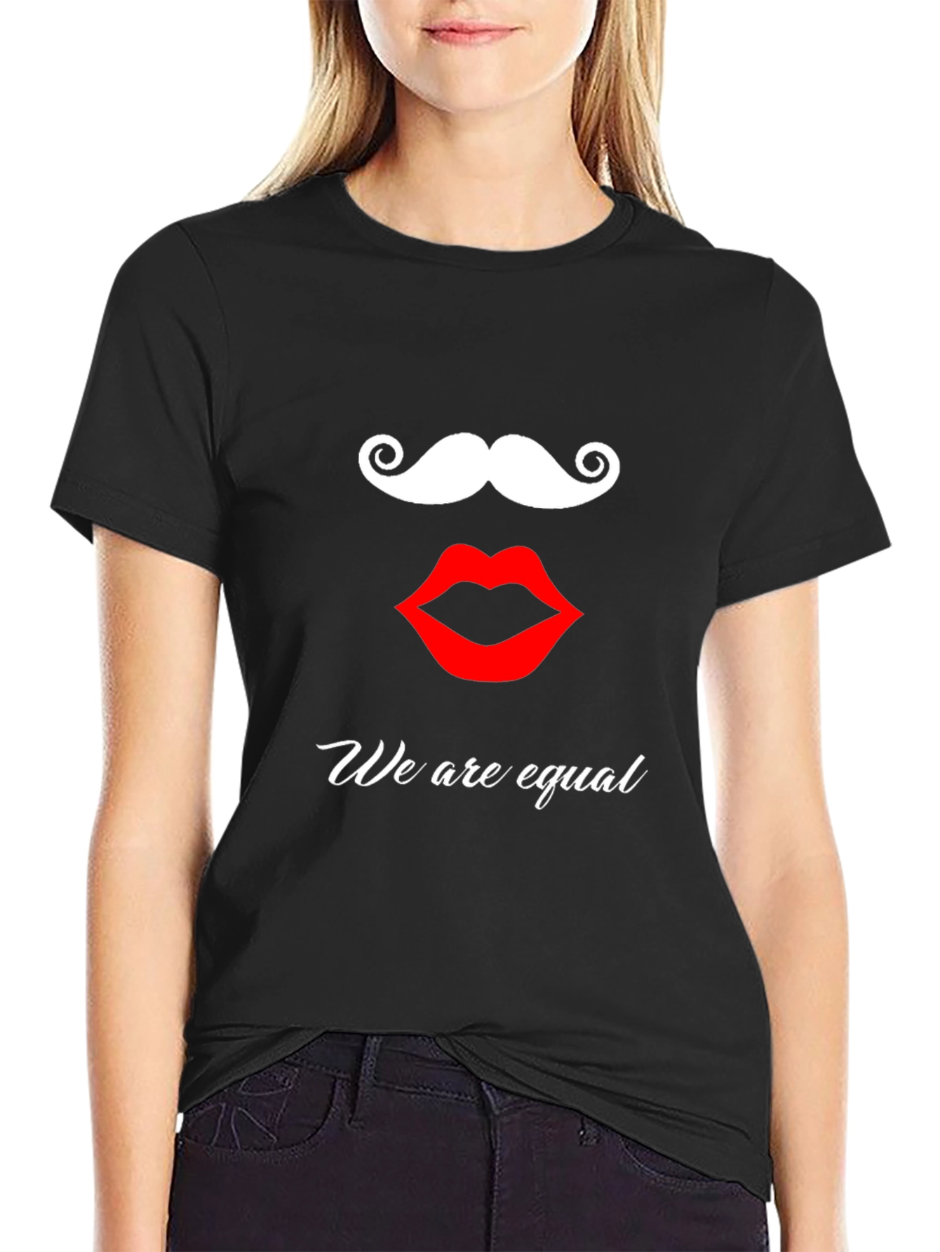 Equality Graphic Tee - Moustache and Lips Design