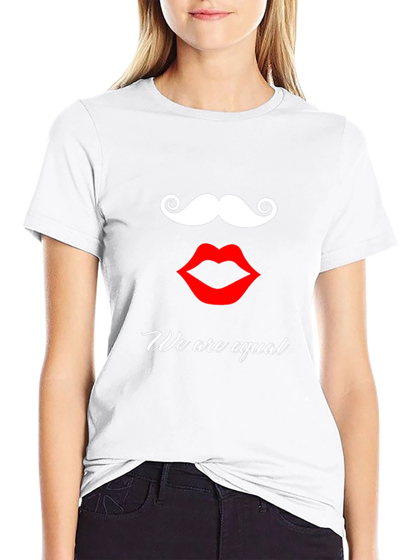 Equality Graphic Tee - Moustache and Lips Design