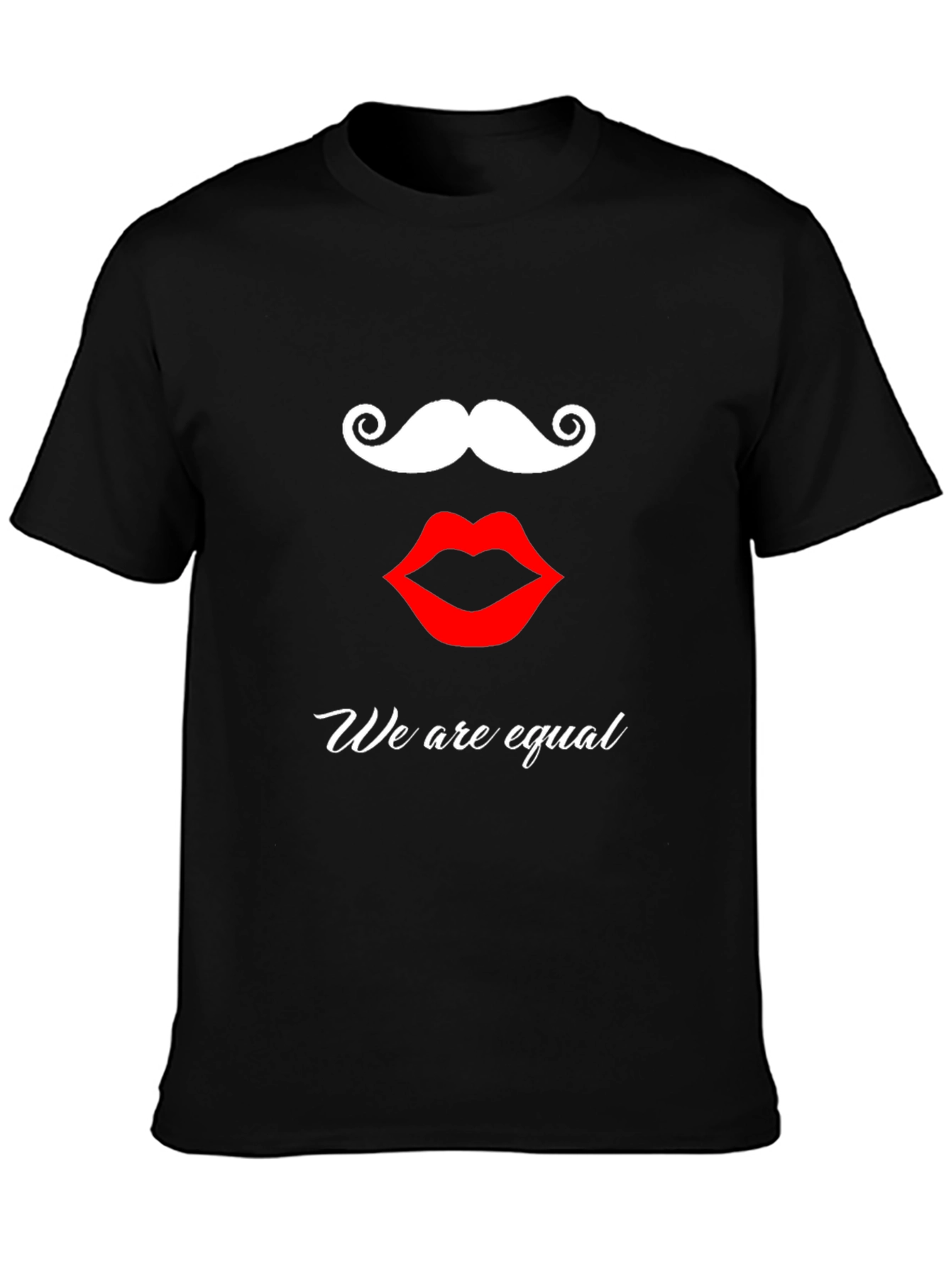 Equality Graphic Tee - Moustache and Lips Design
