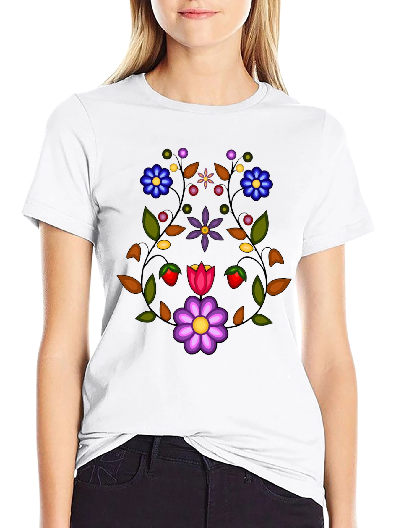 Floral Black T-Shirt