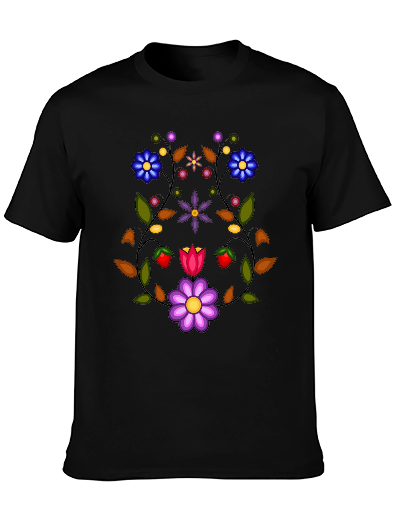 Floral Black T-Shirt