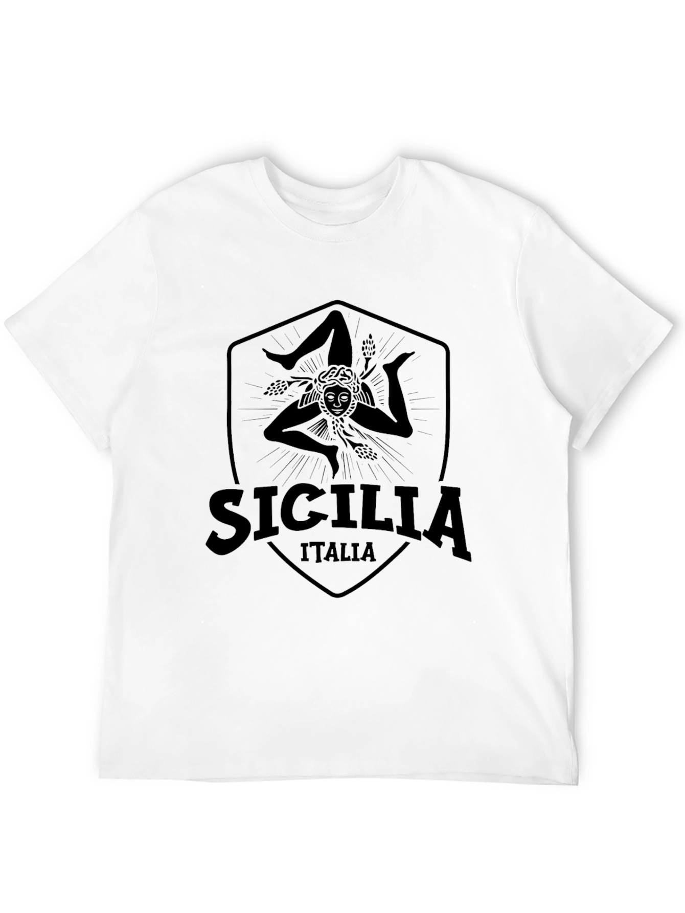 Sicilia Italia T-Shirt - Mens Black Tee