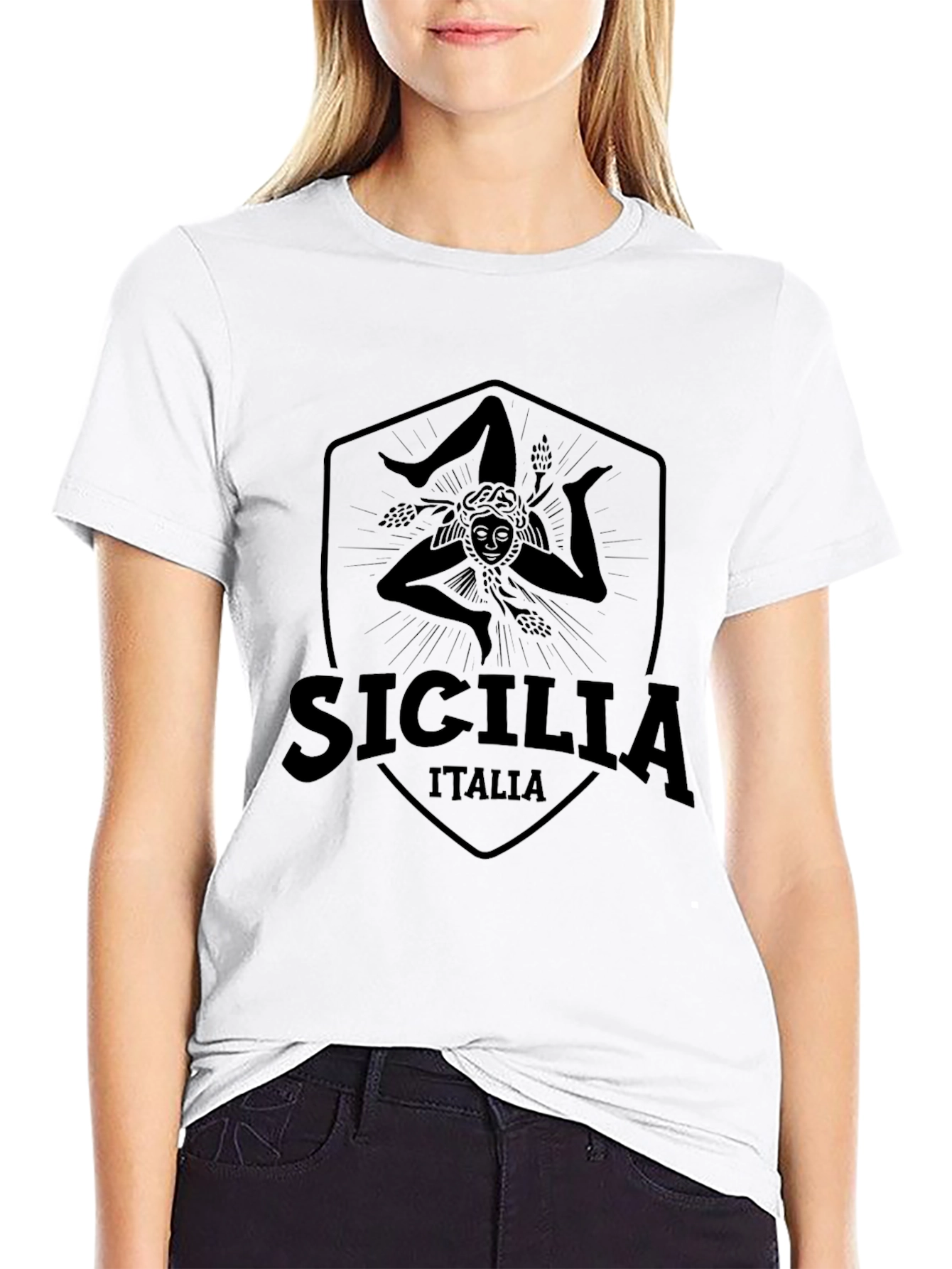 Sicilia Italia T-Shirt - Mens Black Tee