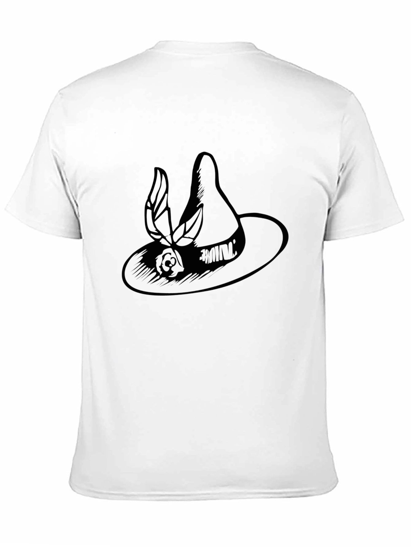 Elegant Hat Graphic Black Tee - Unisex Fashion