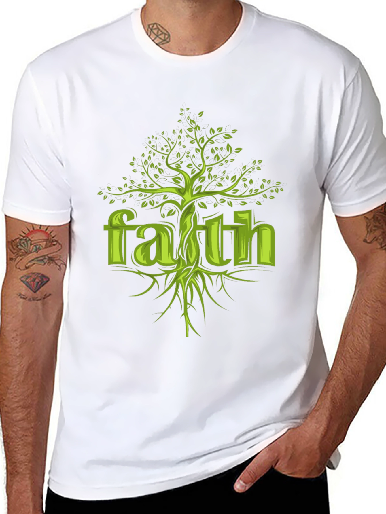 Faith Tree Graphic Tee - Unisex Black Cotton T-Shirt