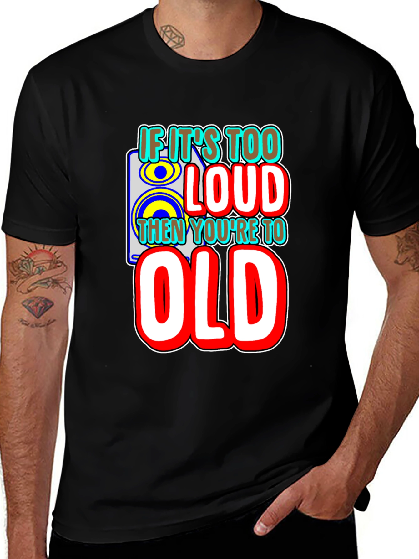 If Its Too Loud Mens Graphic Tee - Black