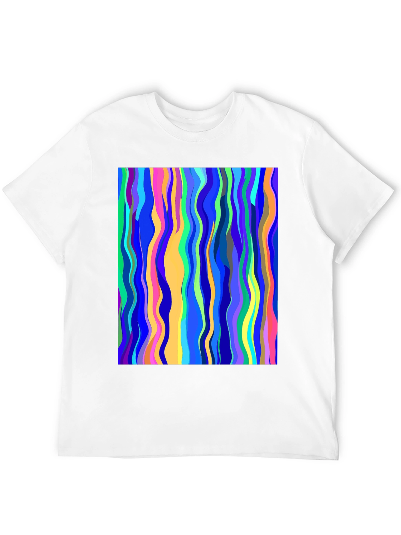 Abstract Art Wavy Lines Graphic Tee - Modern Design