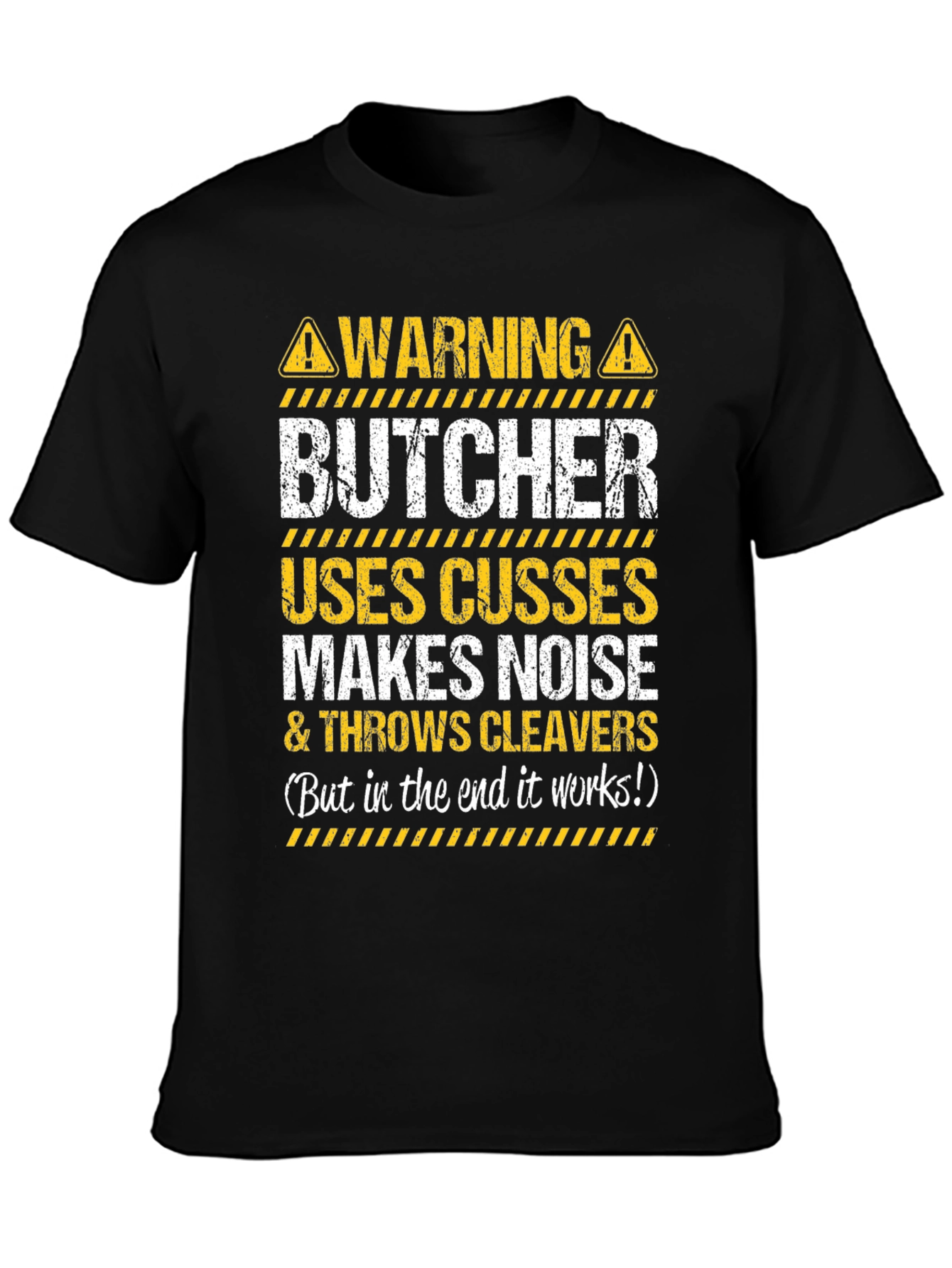 Warning Butcher Graphic T-Shirt - Funny Meat Cutter Tee
