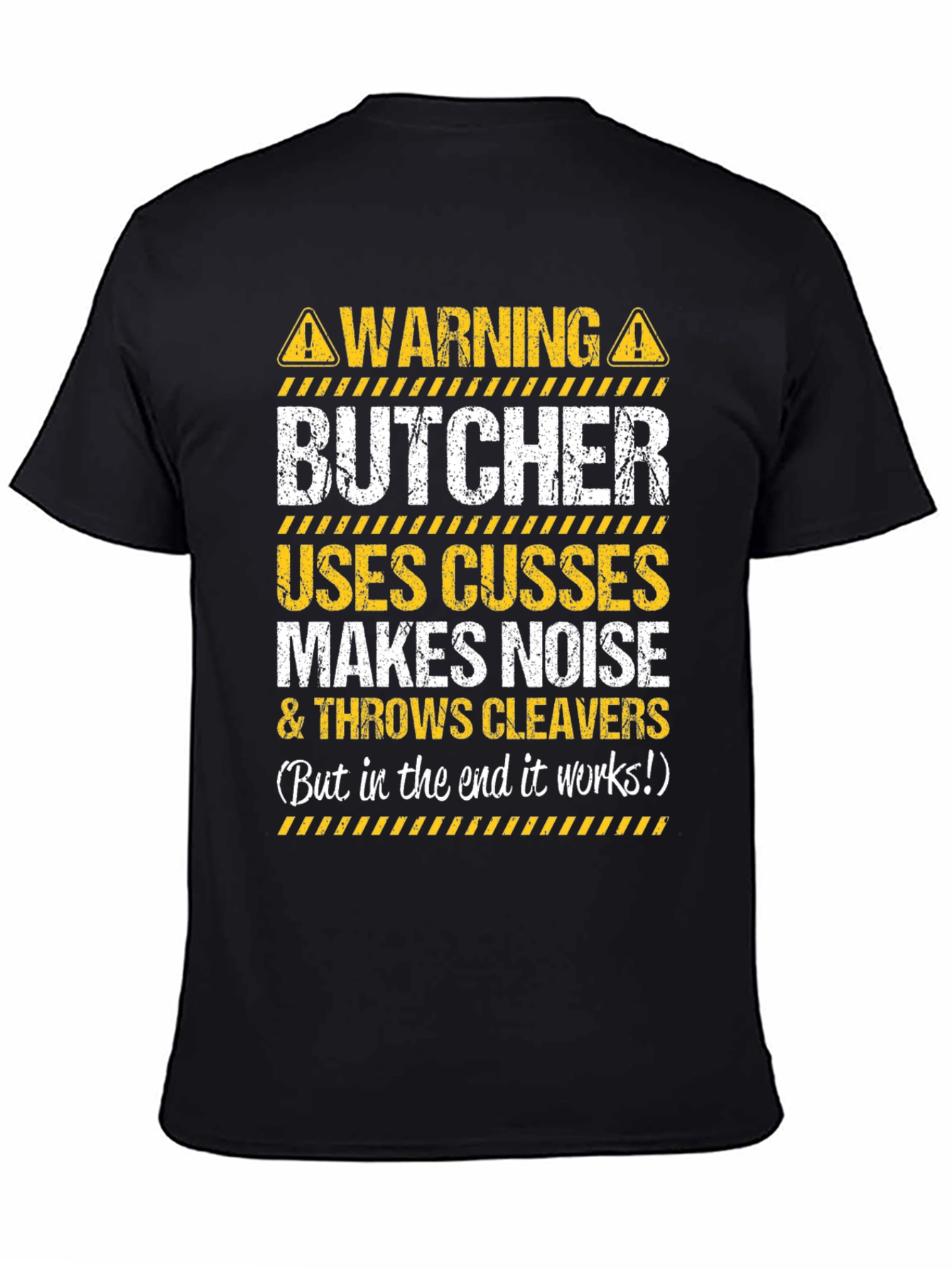 Warning Butcher Graphic T-Shirt - Funny Meat Cutter Tee