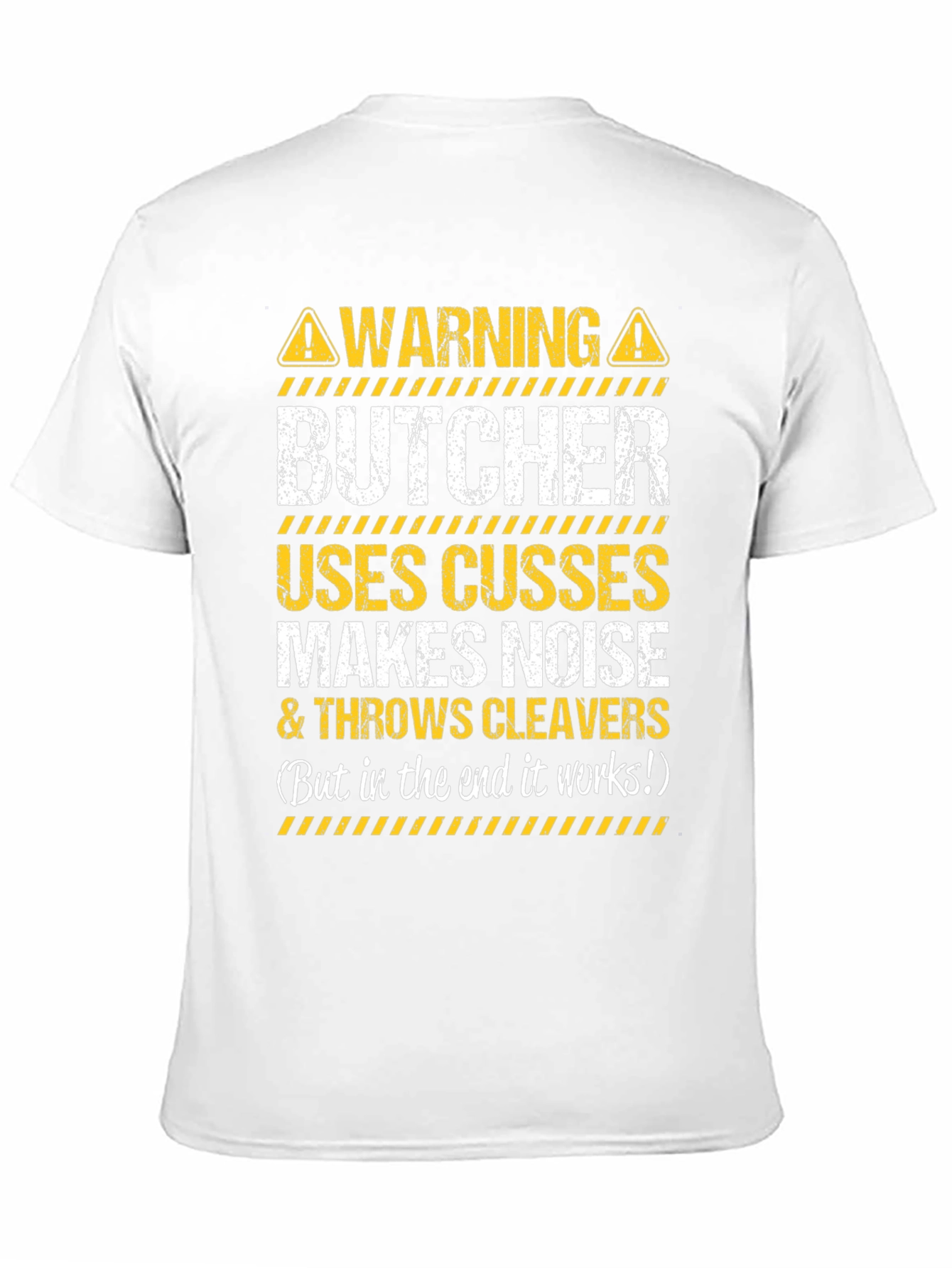 Warning Butcher Graphic T-Shirt - Funny Meat Cutter Tee
