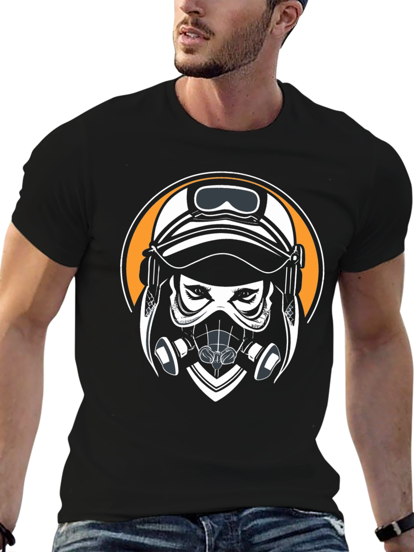 Gas Mask Graphic Black T-Shirt