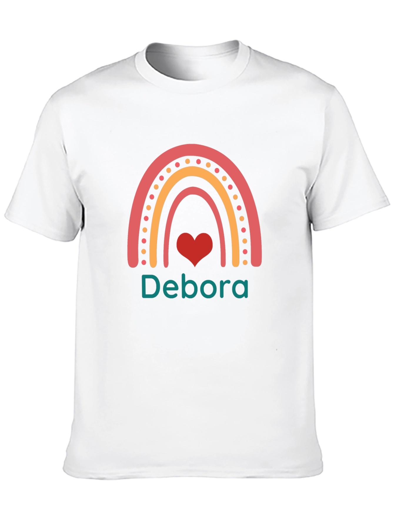 Debora Rainbow Heart Personalized T-Shirt