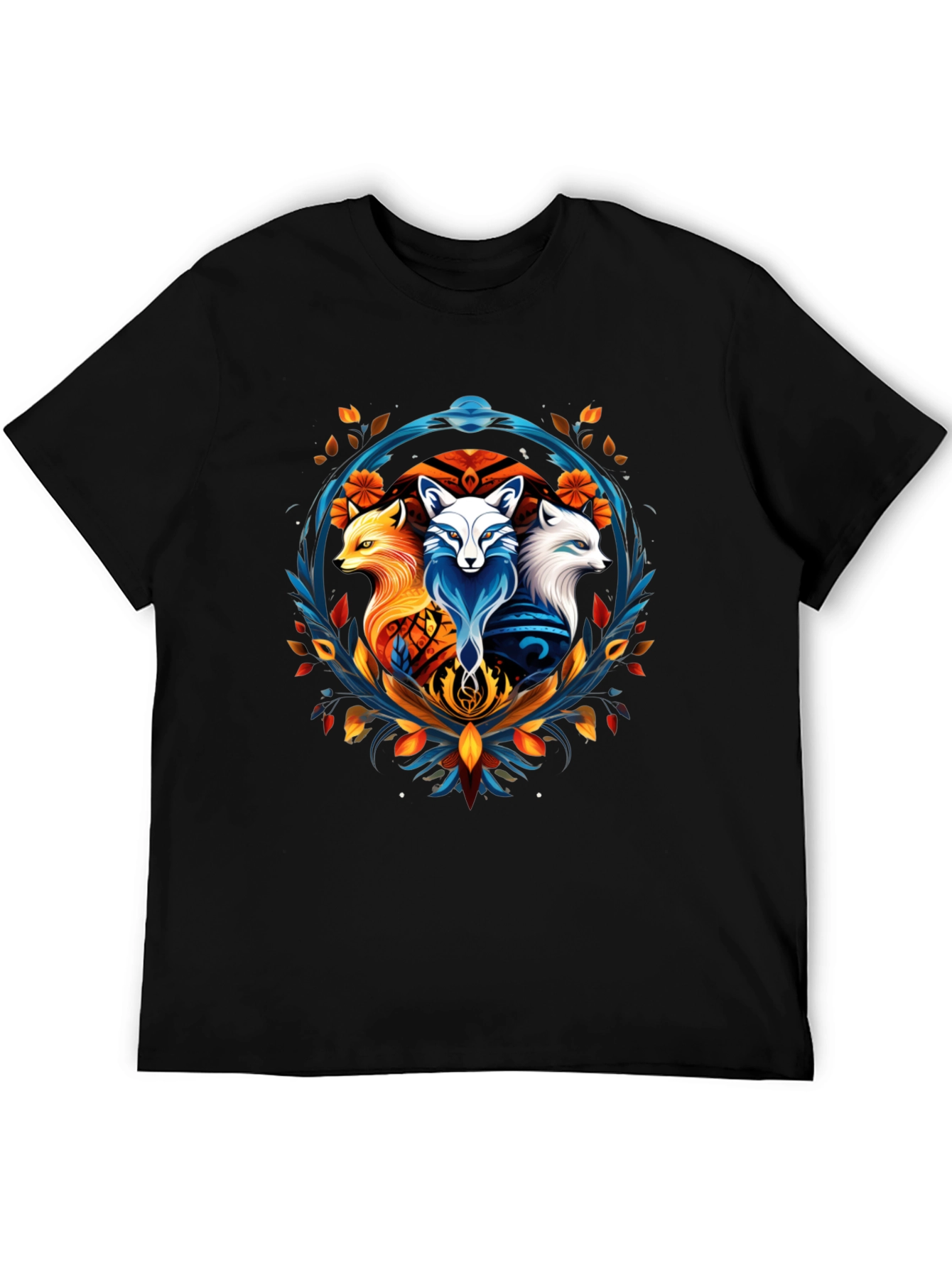 Fox Trio Graphic Tee - Stylish Animal Design T-Shirt