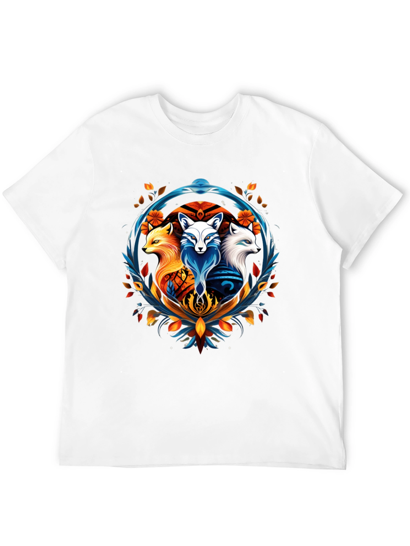 Fox Trio Graphic Tee - Stylish Animal Design T-Shirt