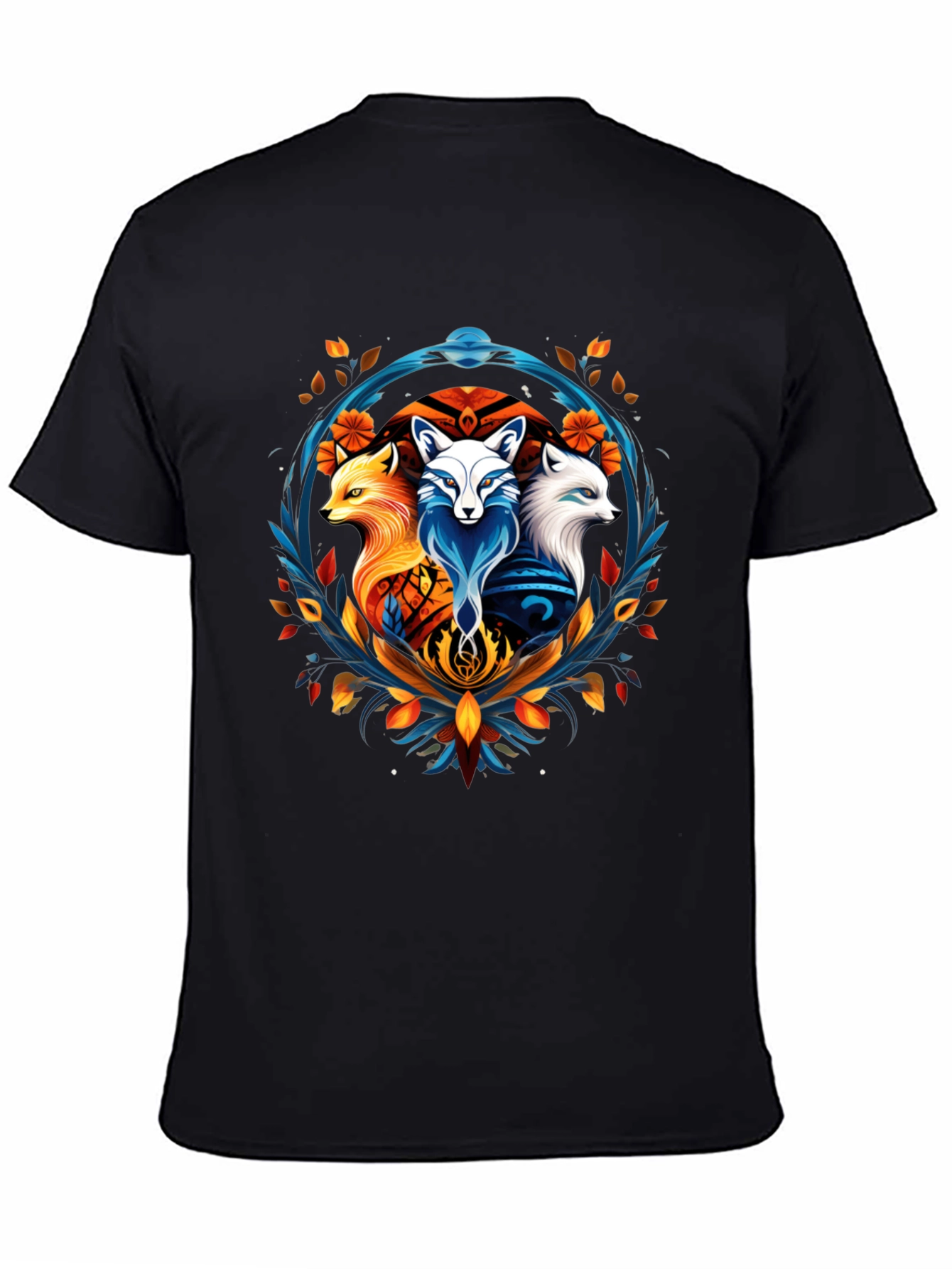 Fox Trio Graphic Tee - Stylish Animal Design T-Shirt