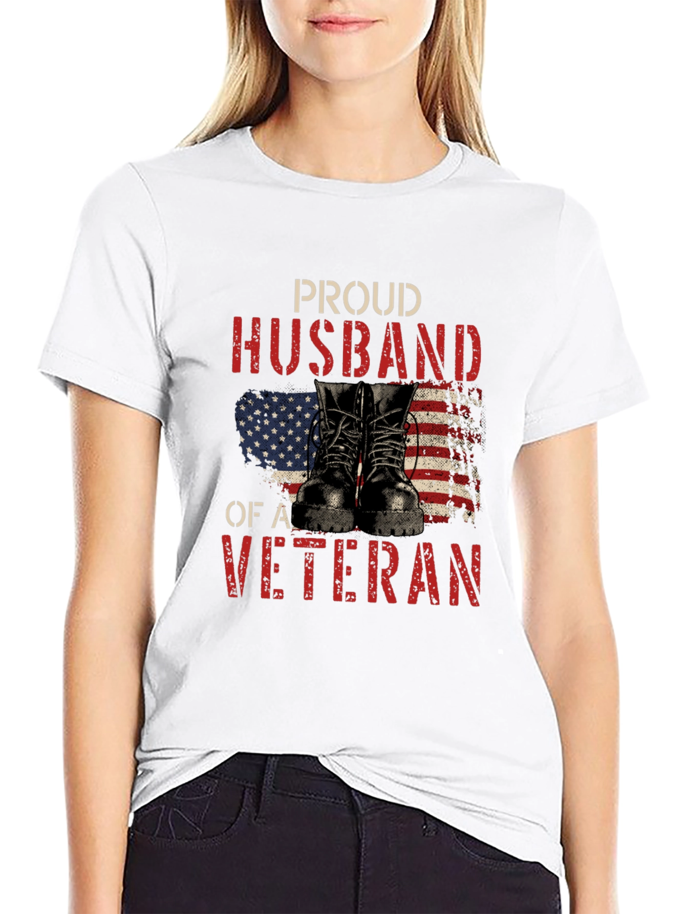 Proud Husband of a Veteran Graphic Tee