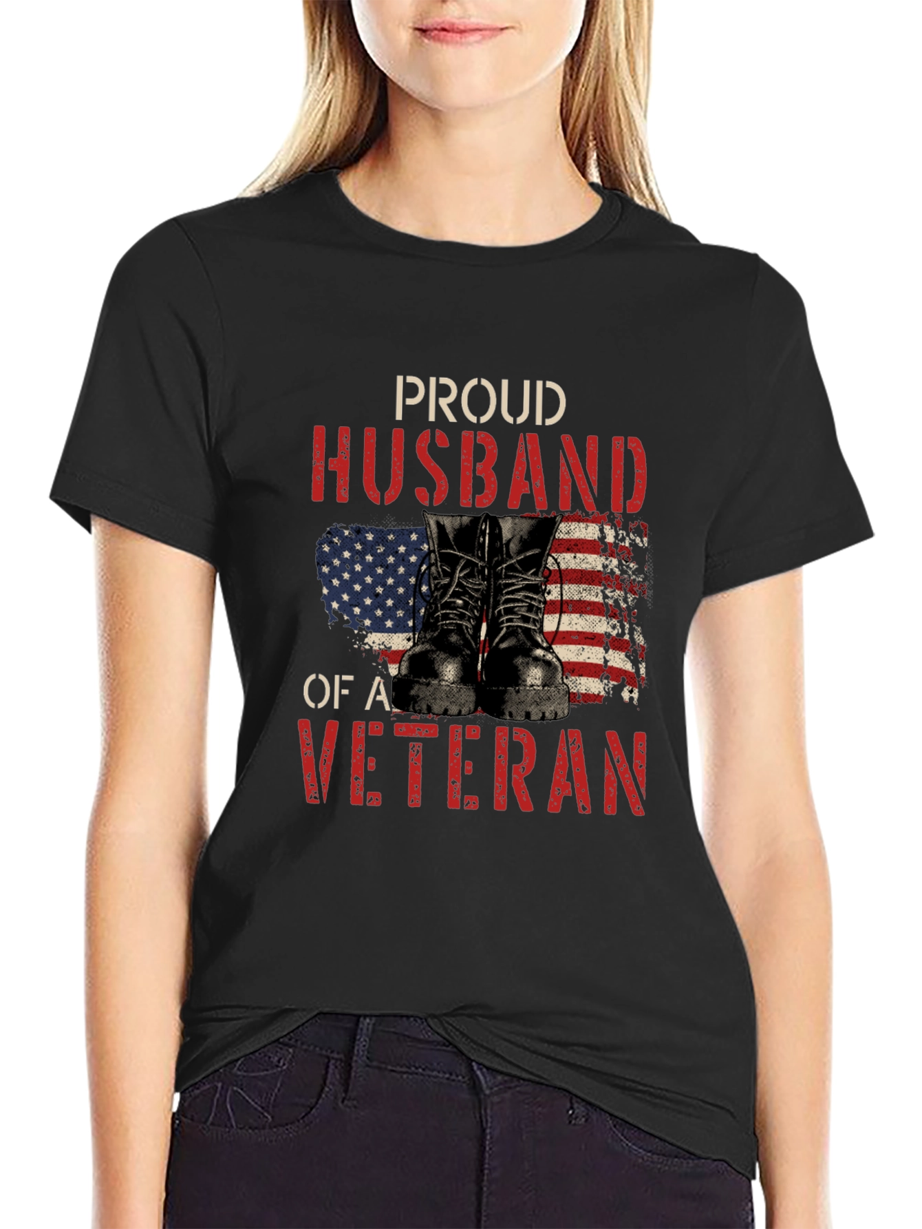 Proud Husband of a Veteran Graphic Tee