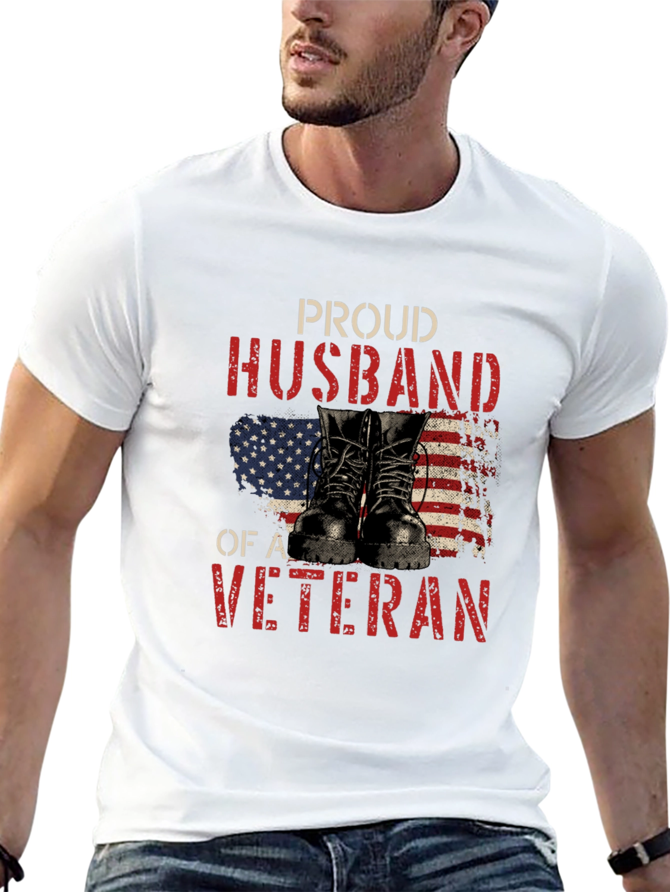 Proud Husband of a Veteran Graphic Tee