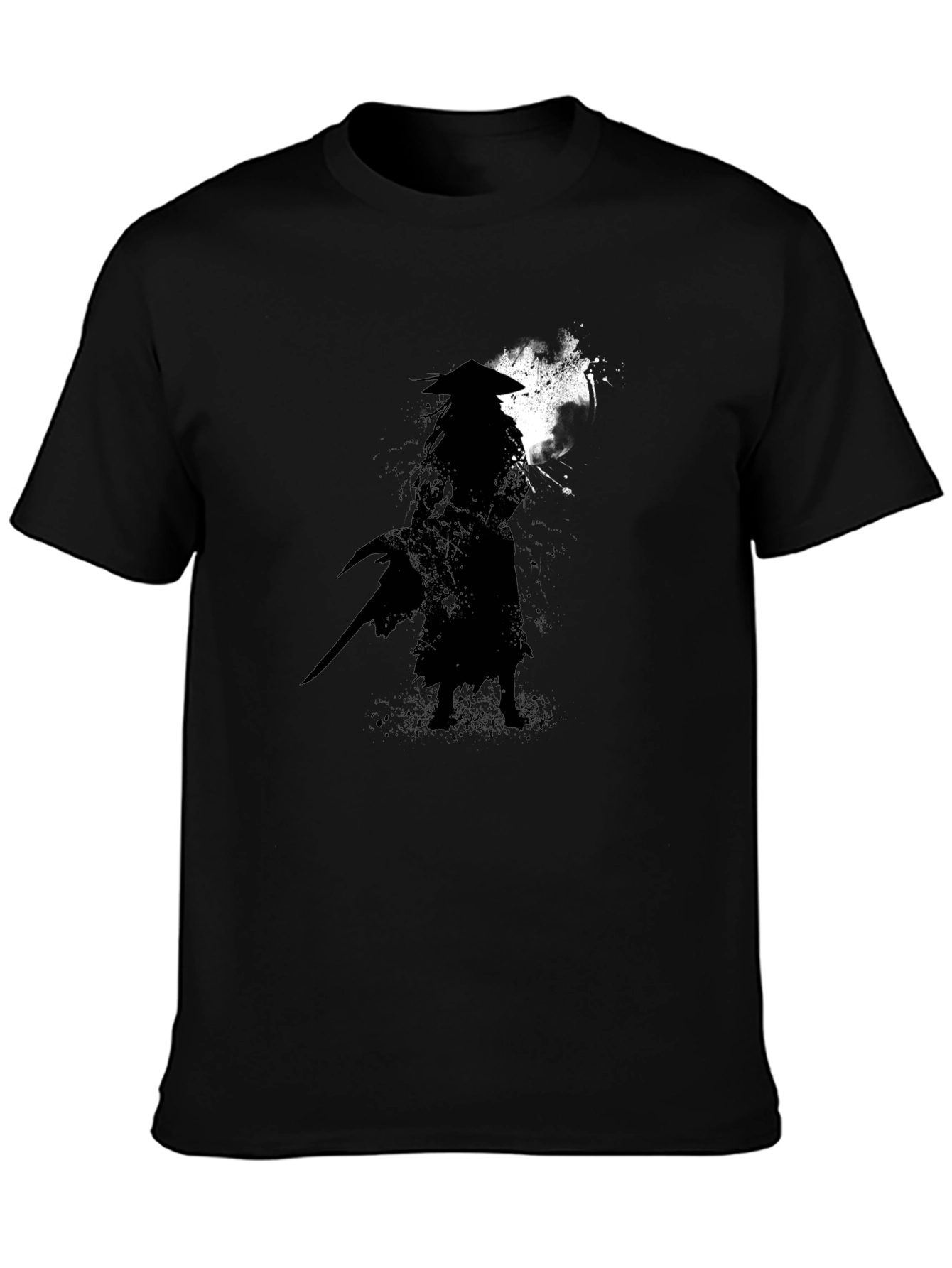Samurai Silhouette Graphic T-Shirt - Classic Black Tee
