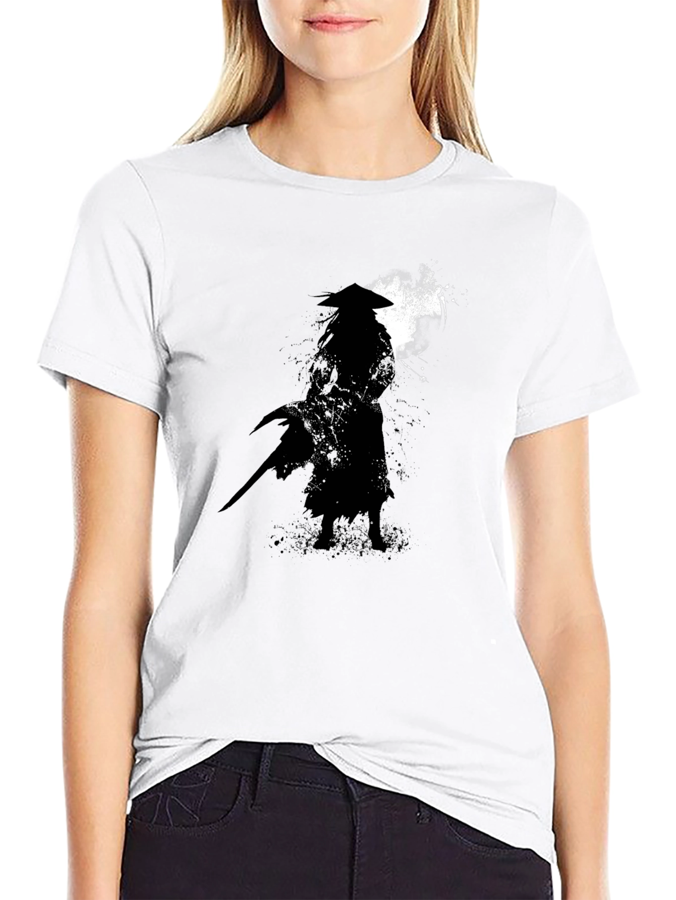 Samurai Silhouette Graphic T-Shirt - Classic Black Tee