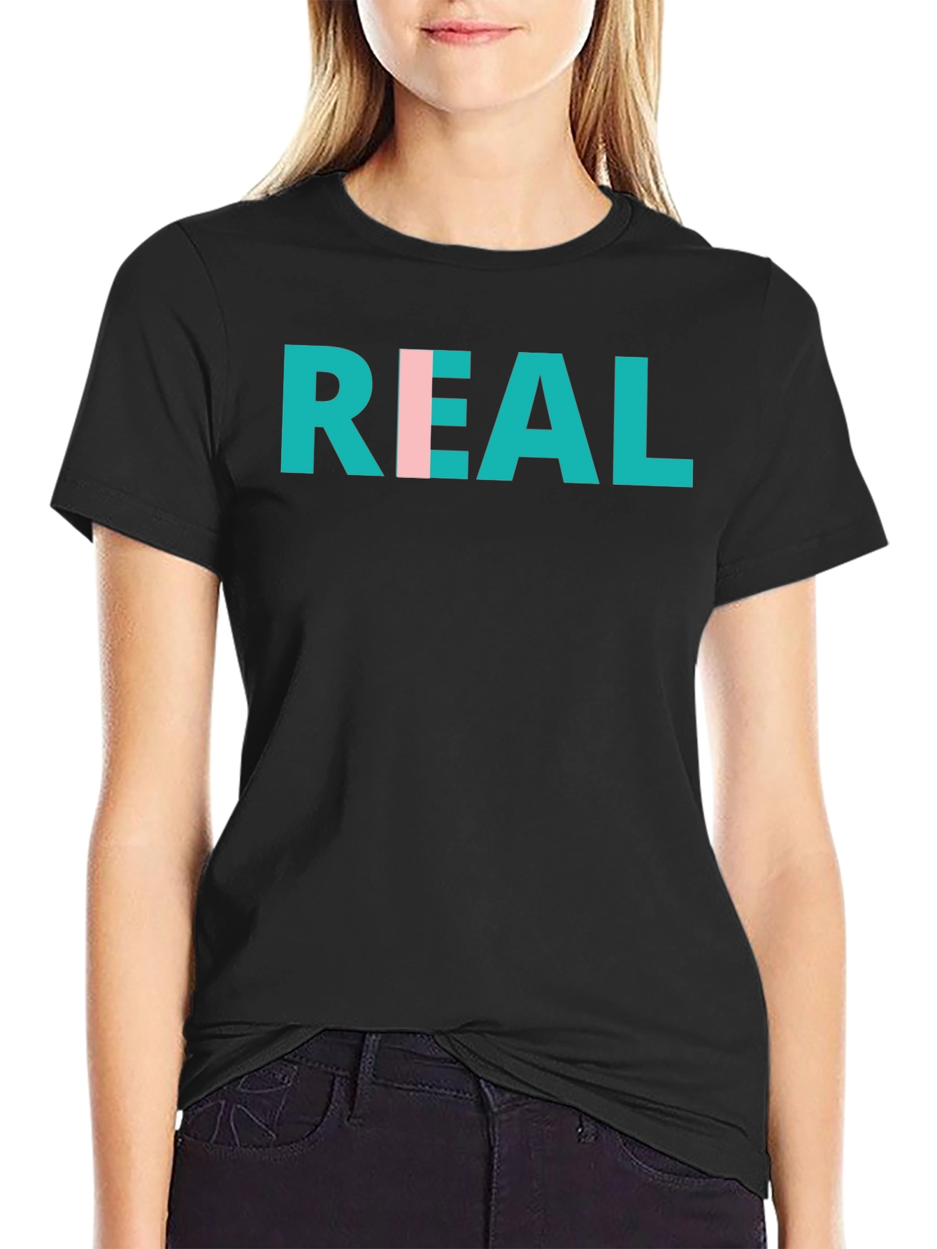 REAL Graphic Print Crew Neck T-Shirt