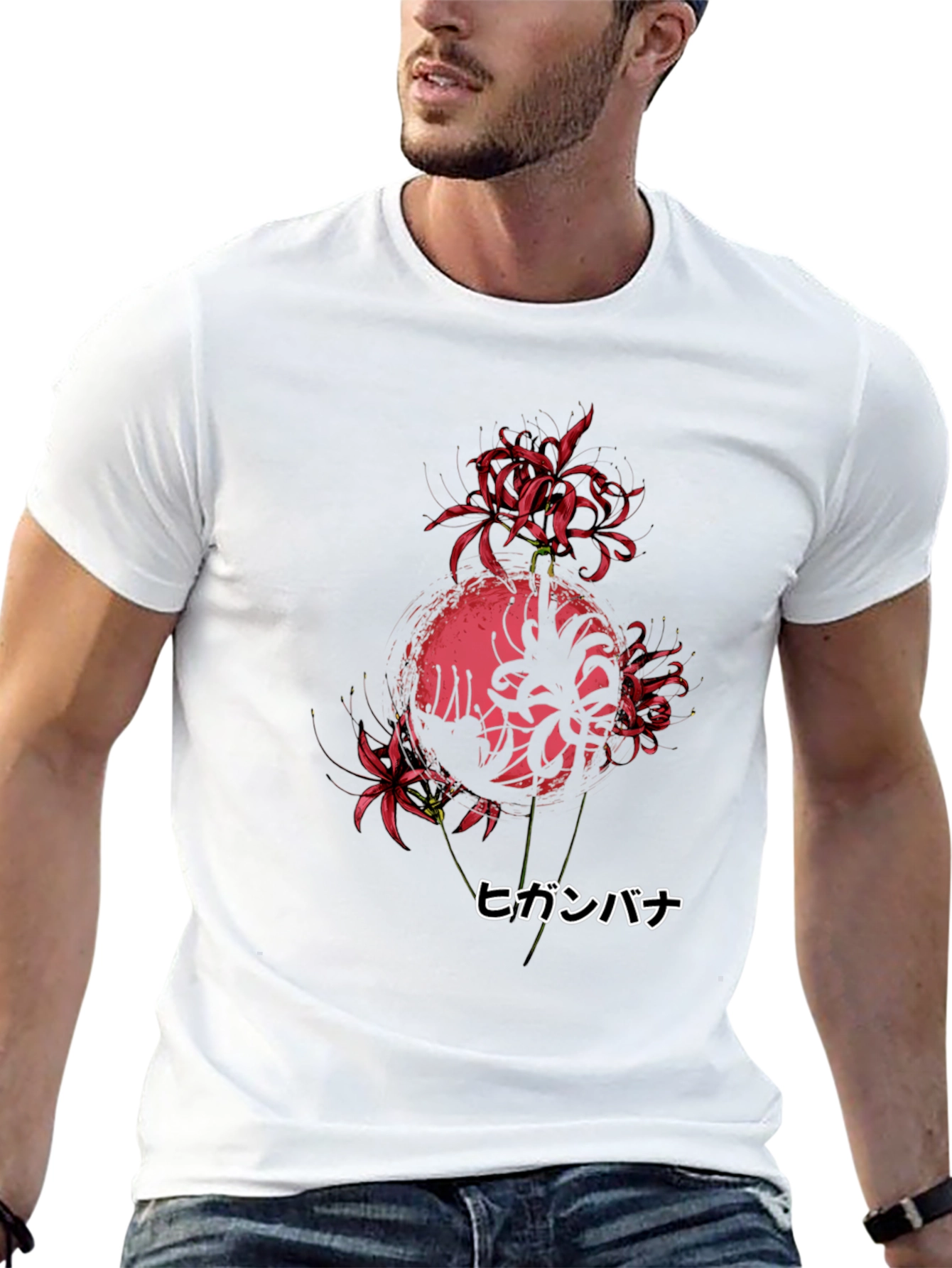 Red Spider Lily Skull Graphic Tee