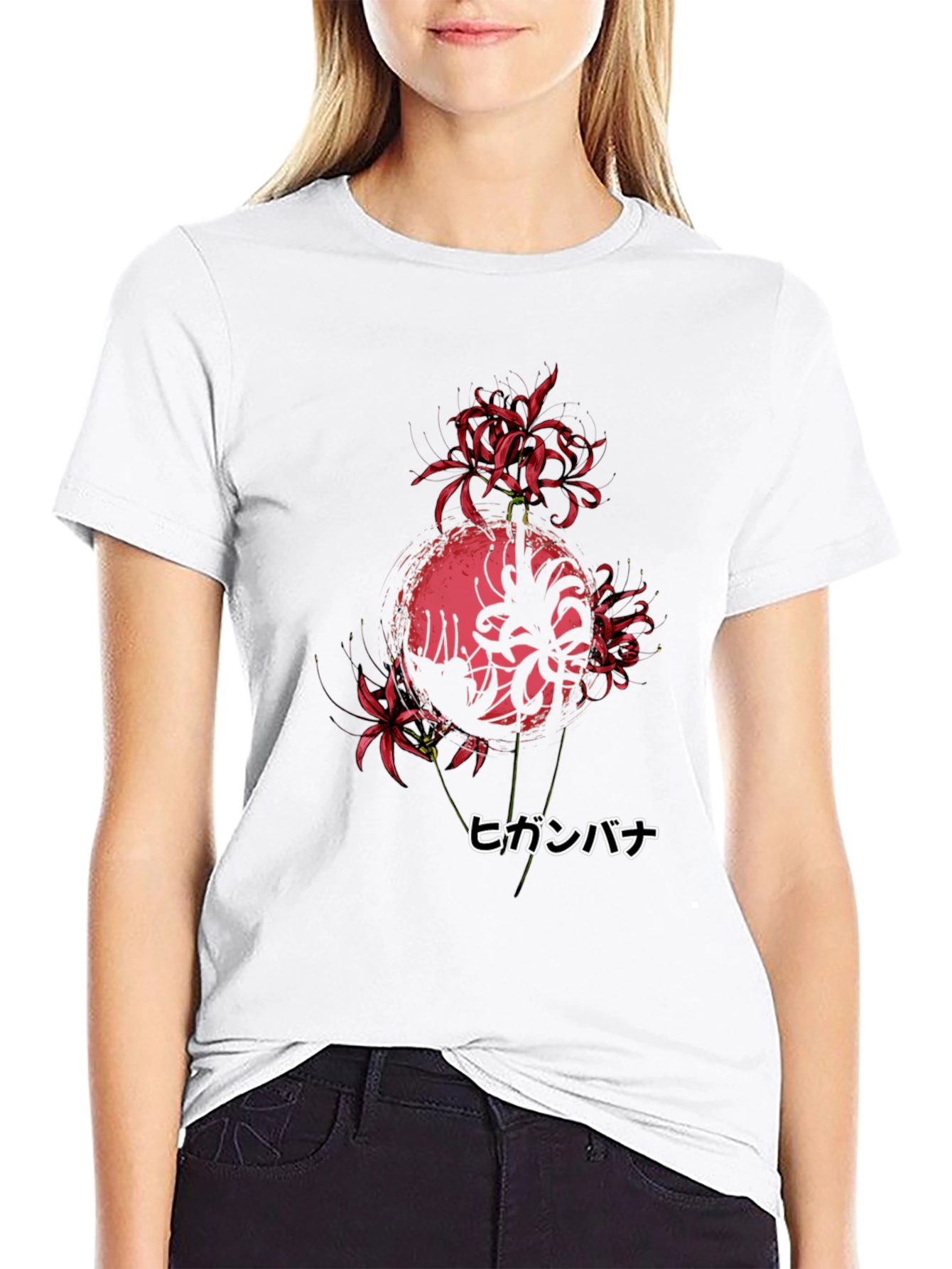 Red Spider Lily Skull Graphic Tee