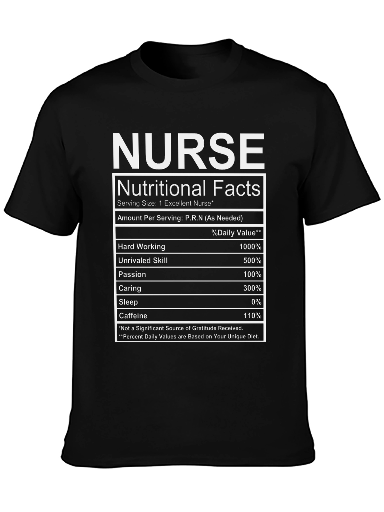 Nurse Nutritional Facts T-Shirt