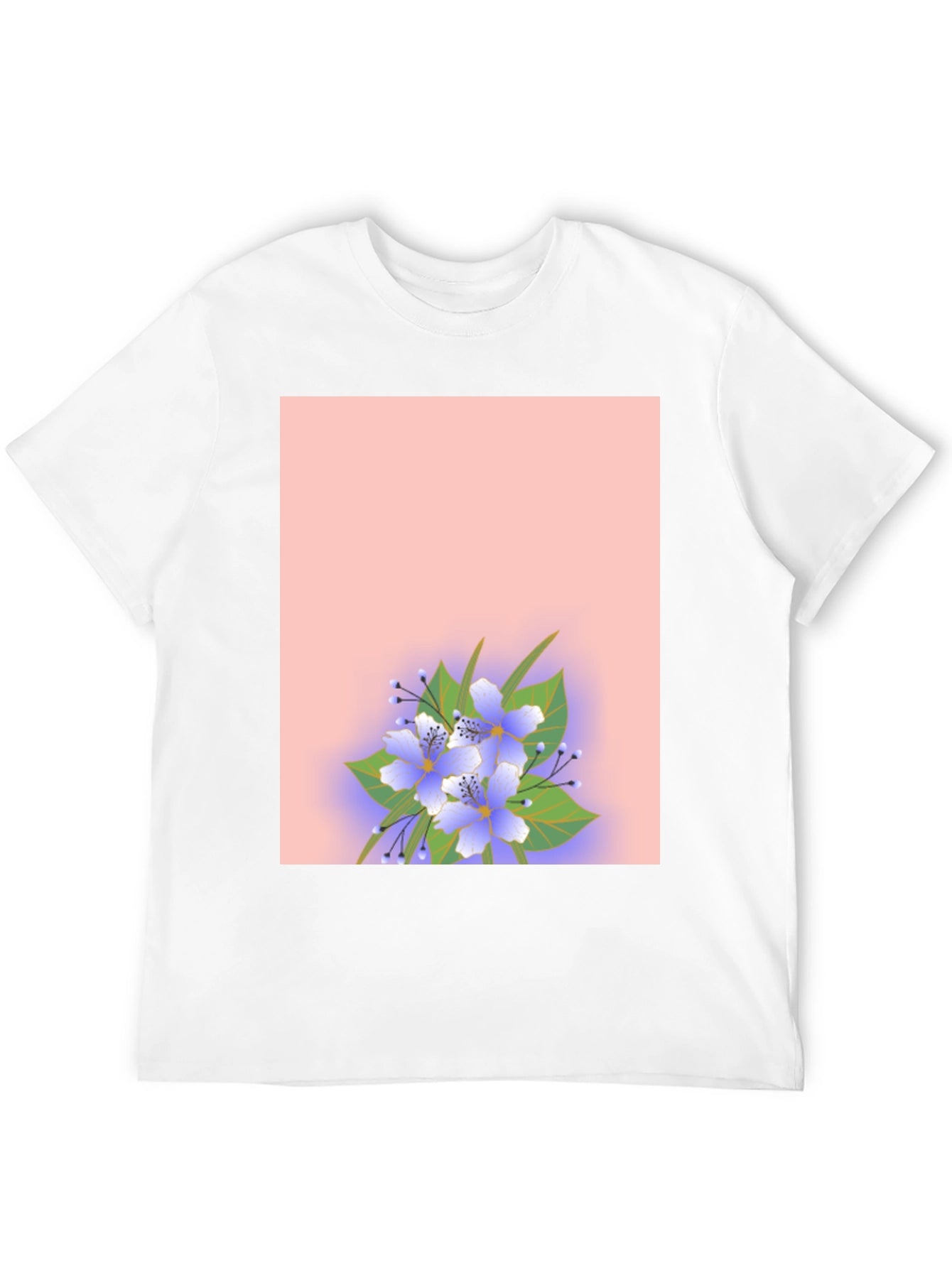 Floral Print Black Tee Shirt