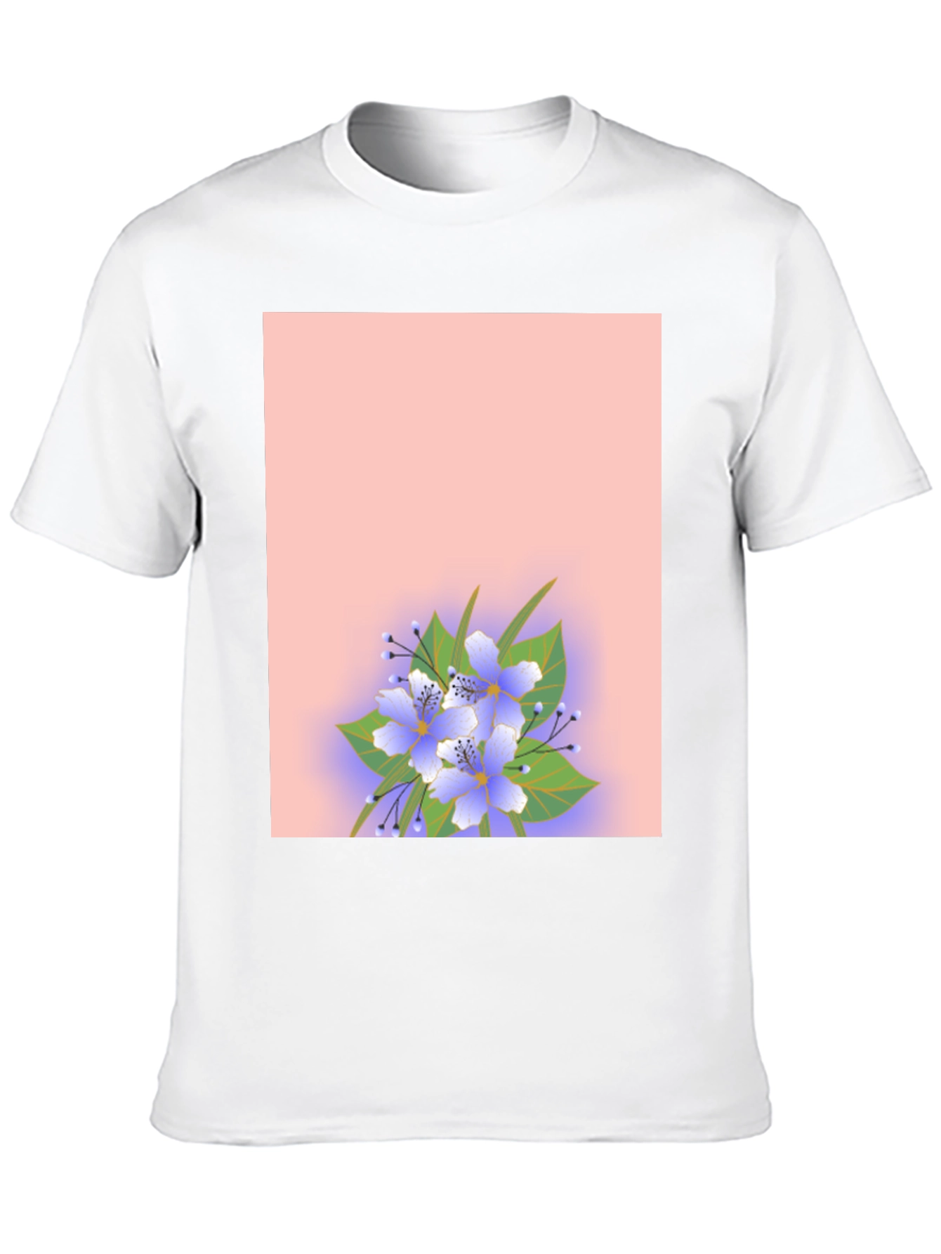 Floral Print Black Tee Shirt
