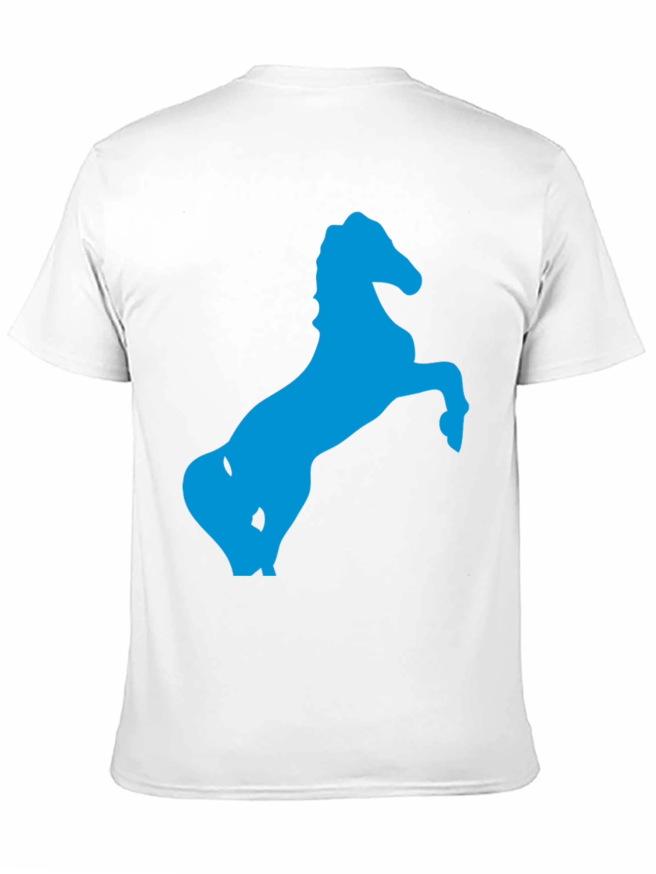 Black T-Shirt with Blue Horse Silhouette