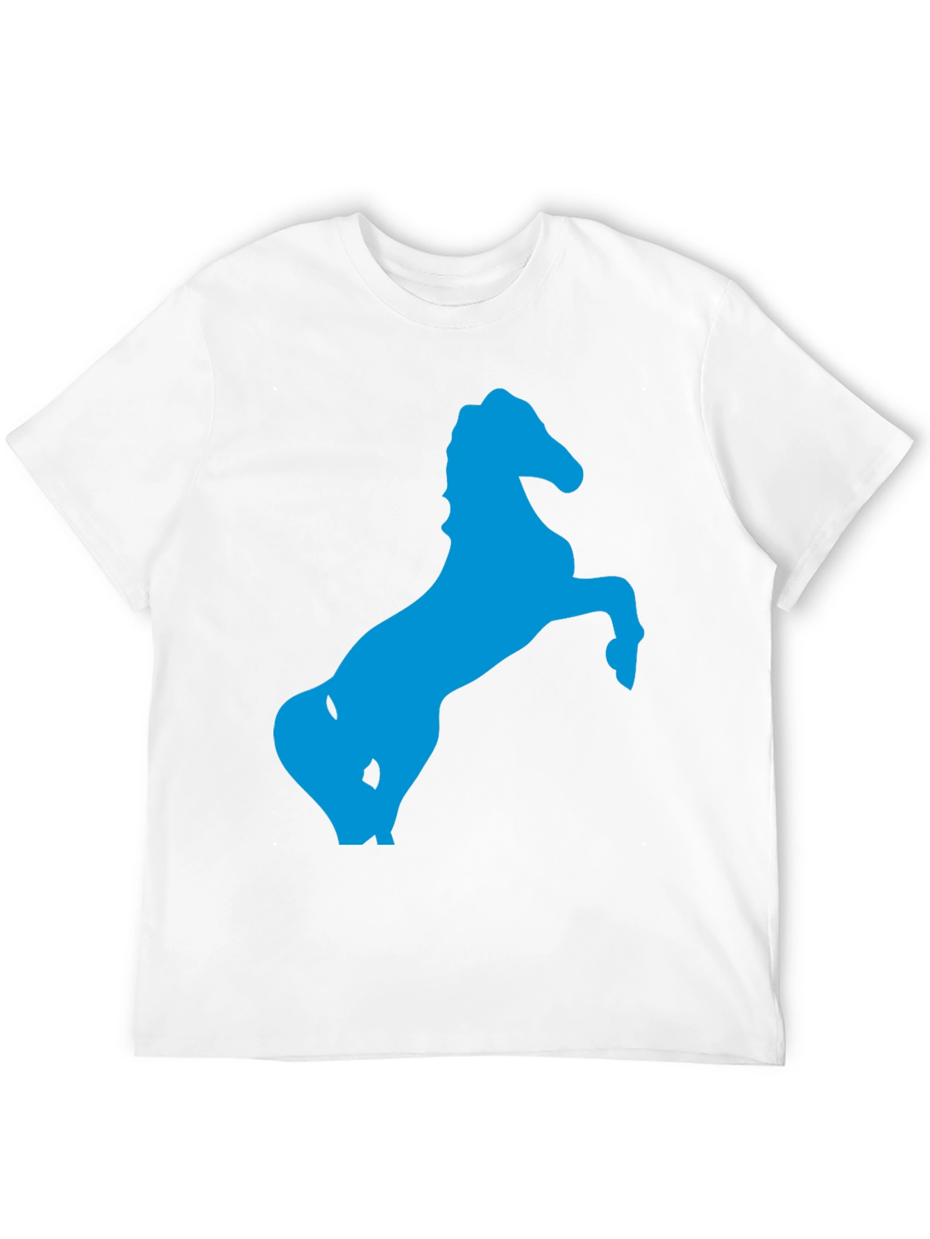 Black T-Shirt with Blue Horse Silhouette