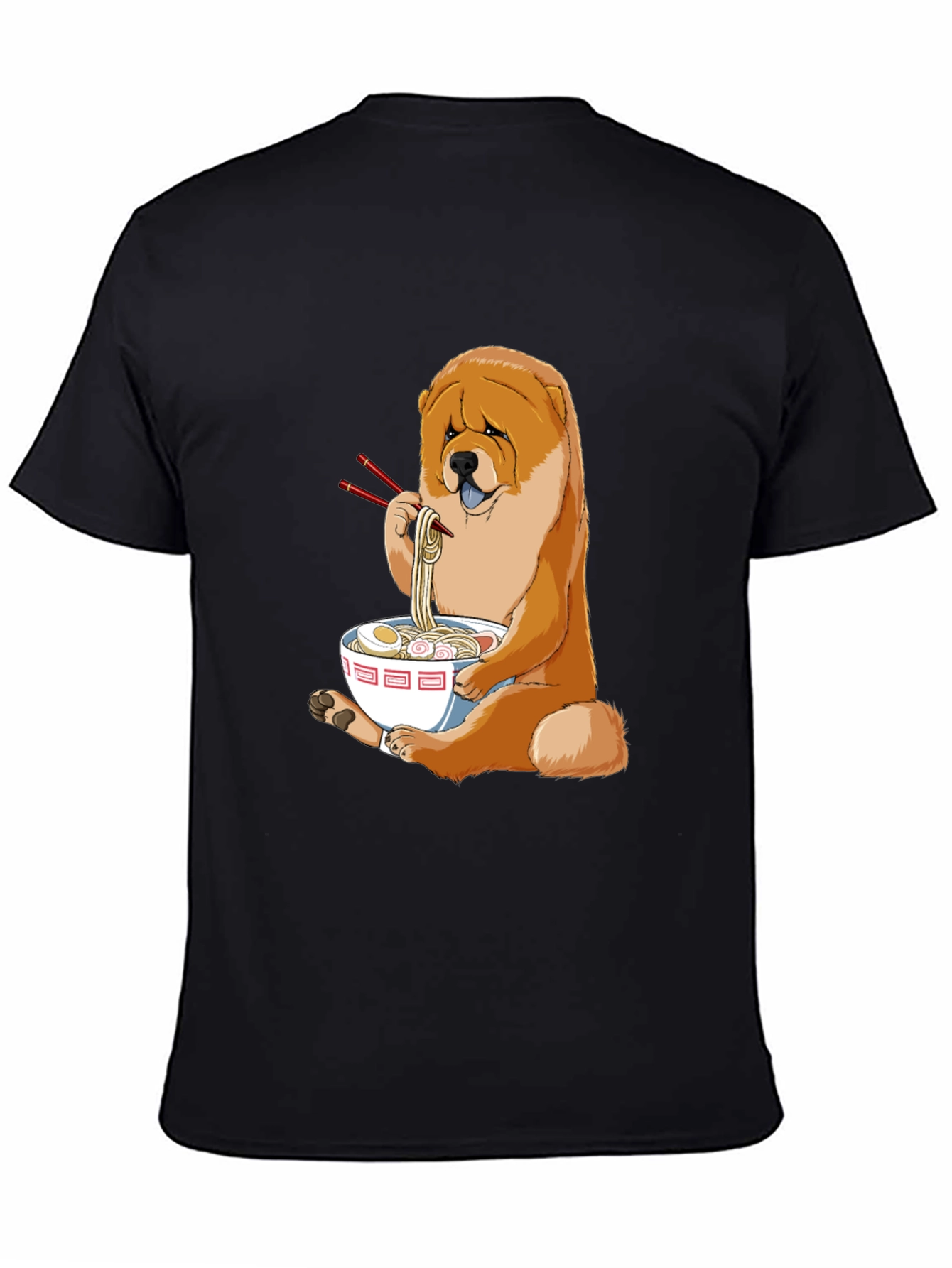 Dog Eating Ramen T-Shirt - Cute Chow Chow Design