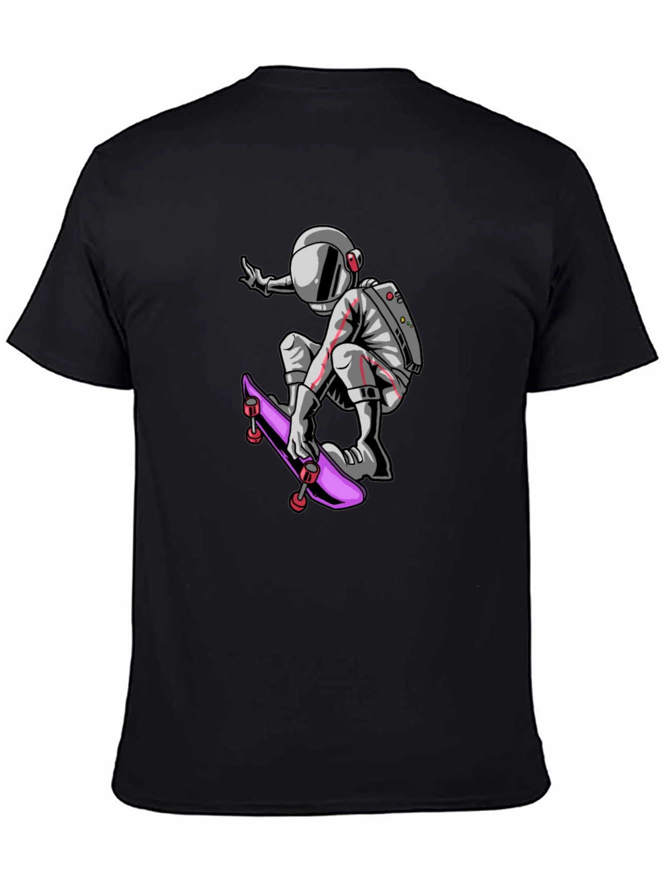 Skateboarding Astronaut Graphic Tee - Black