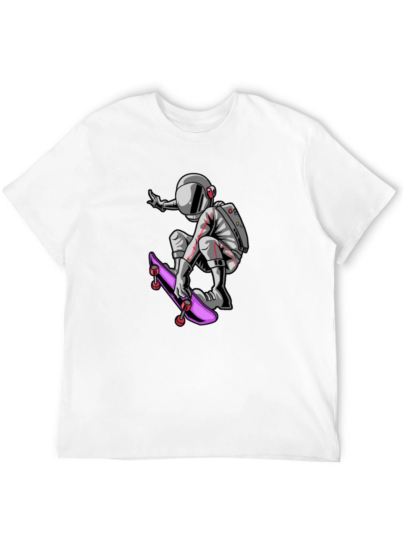 Skateboarding Astronaut Graphic Tee - Black