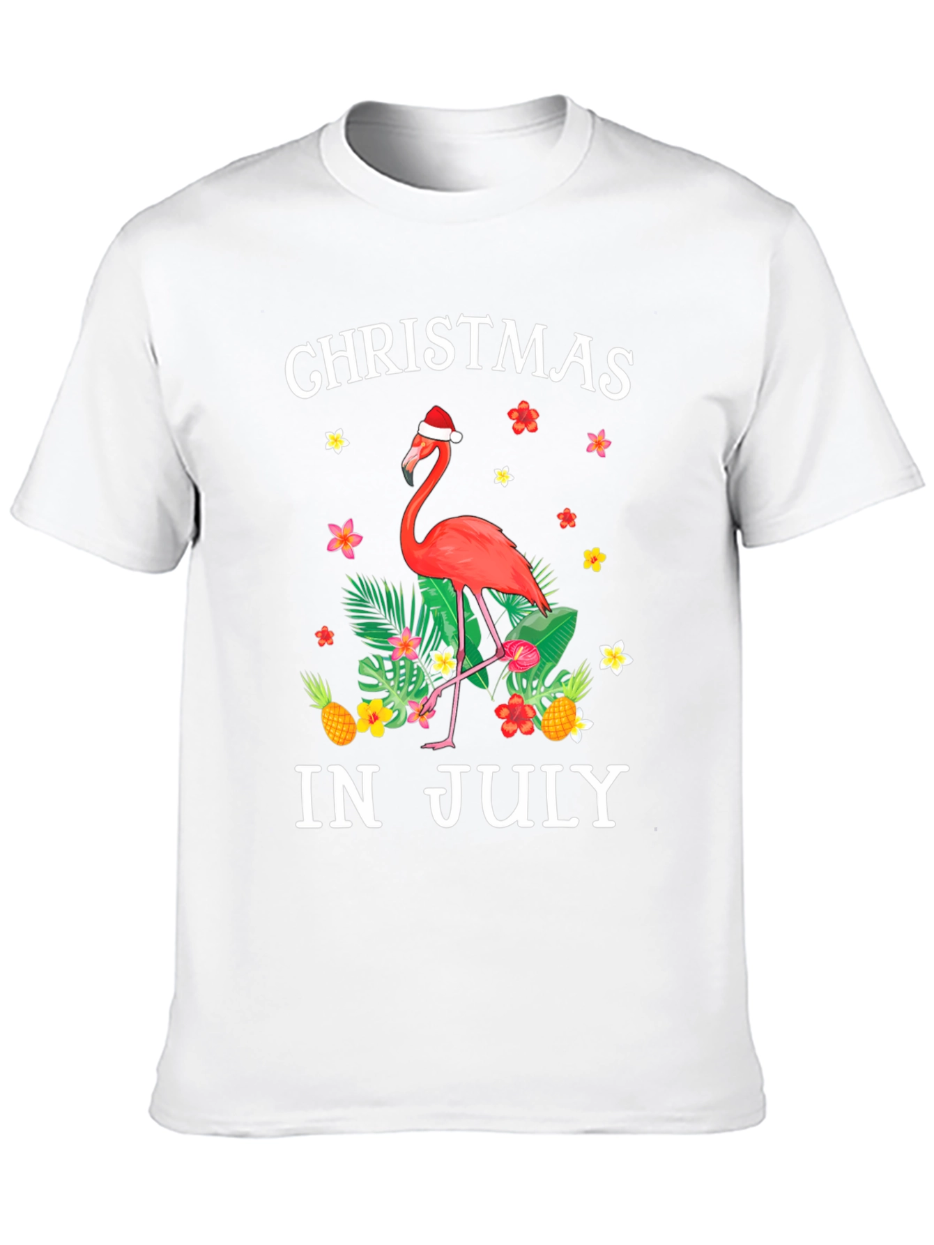 Christmas in July Flamingo T-Shirt