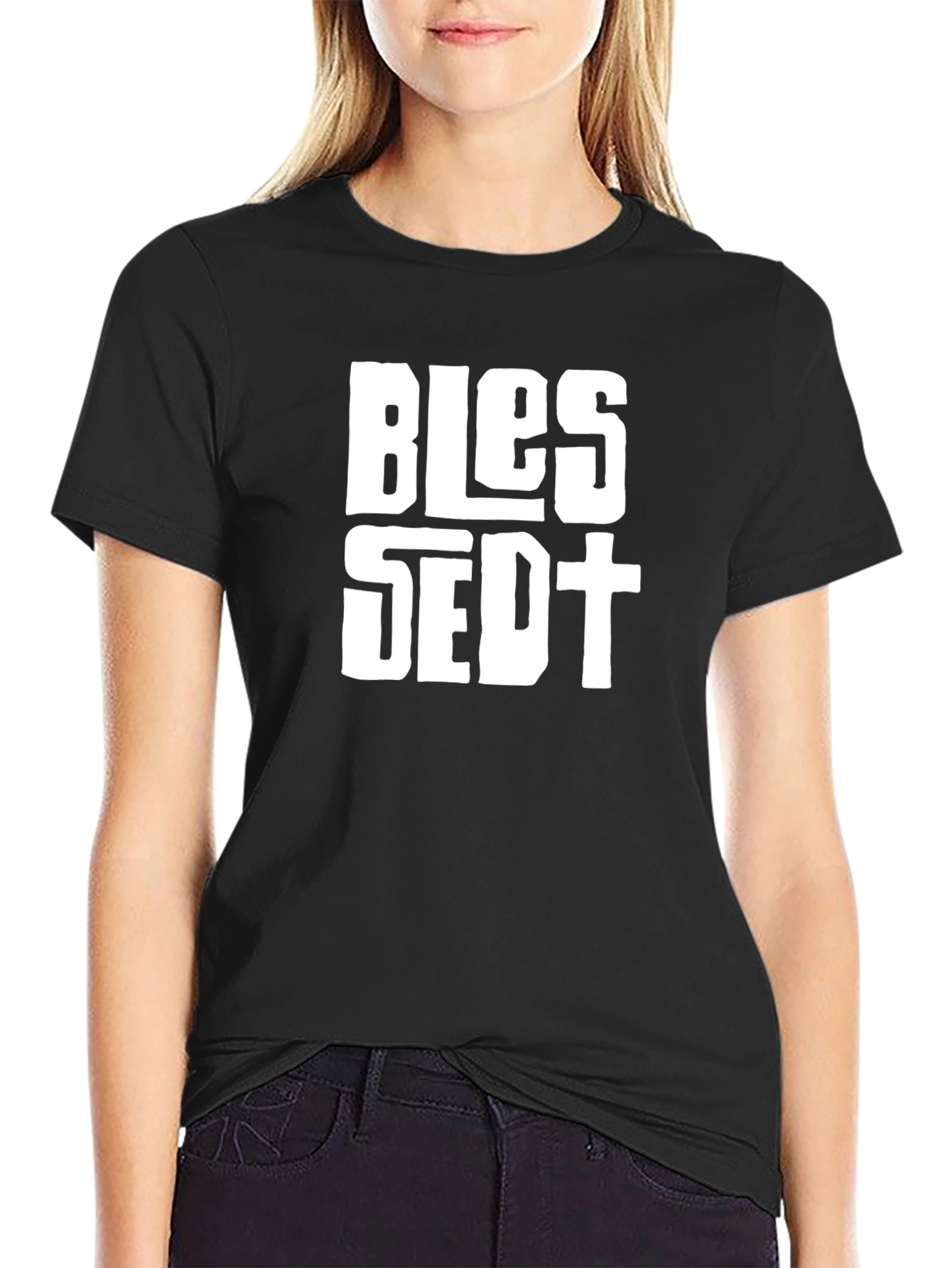 Blessed Graphic T-Shirt - Black Cotton Tee
