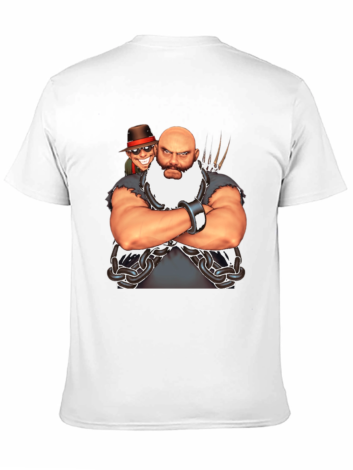 Bald Wrestler Cartoon Black T-Shirt