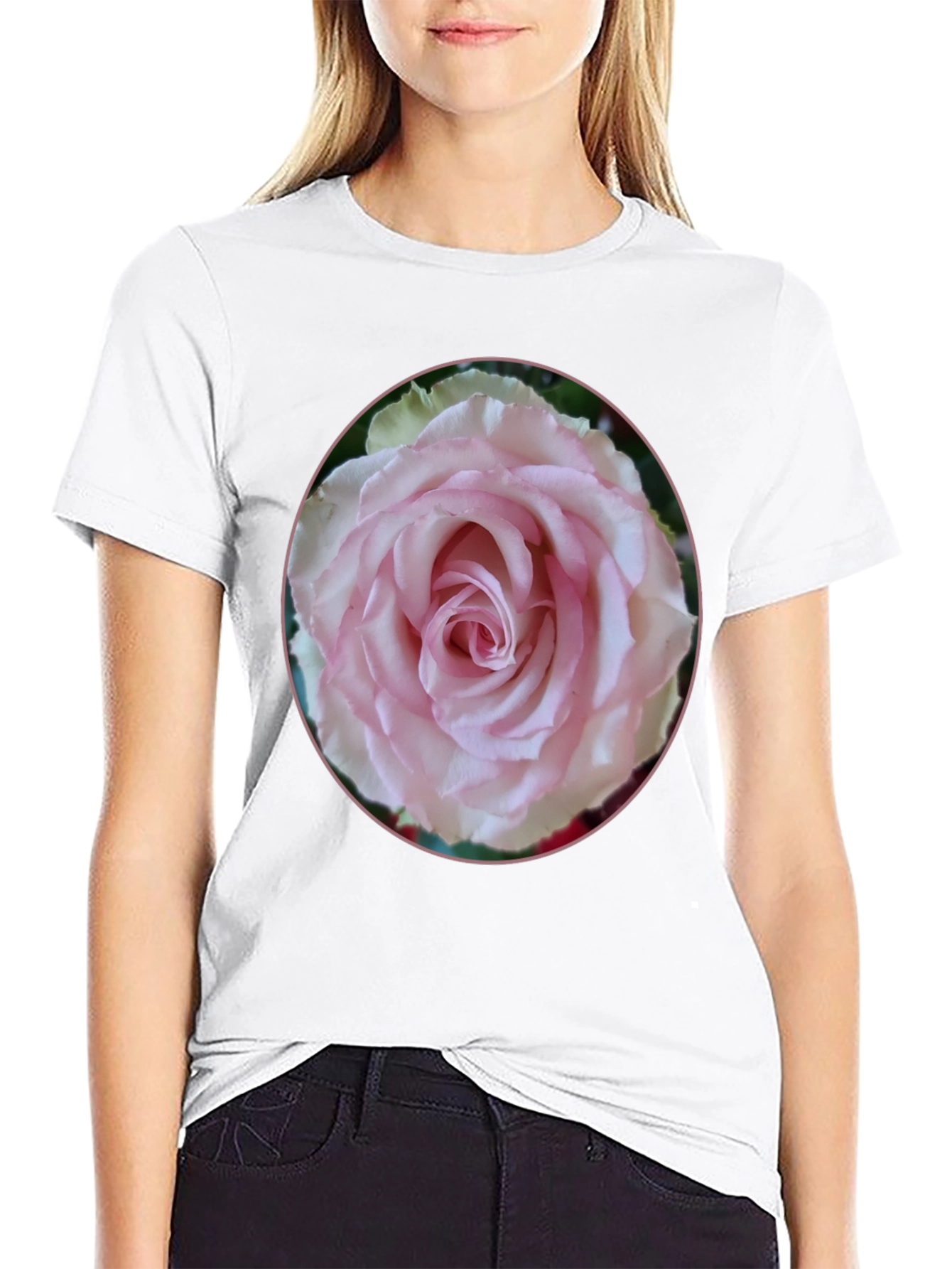 Rose Graphic Tee - Black Stylish Floral Design