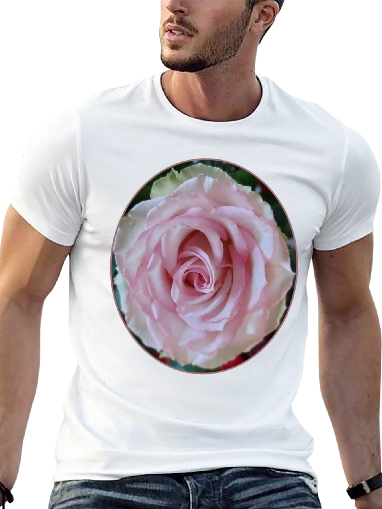 Rose Graphic Tee - Black Stylish Floral Design