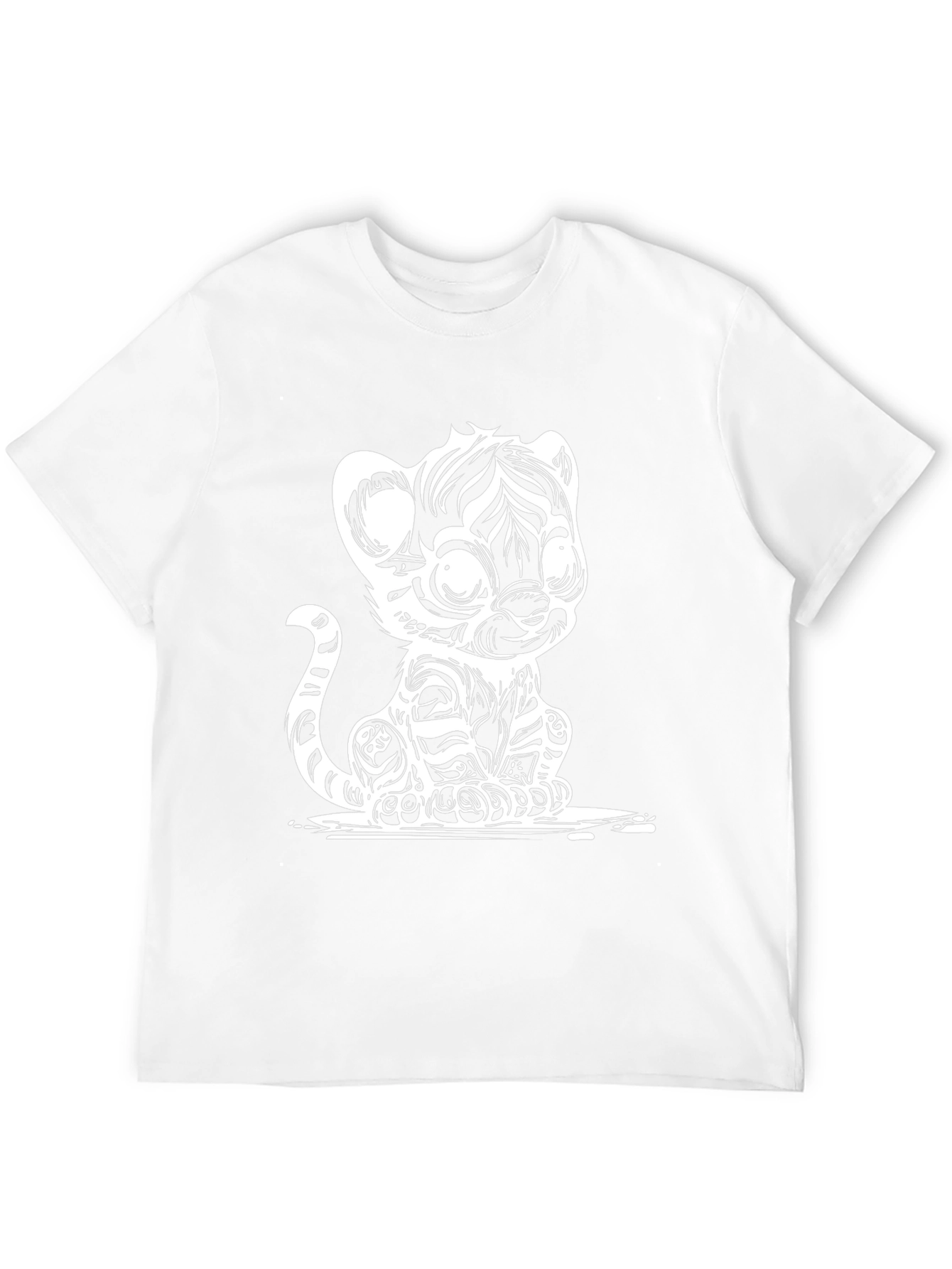 Cartoon Tiger Graphic Tee - Black
