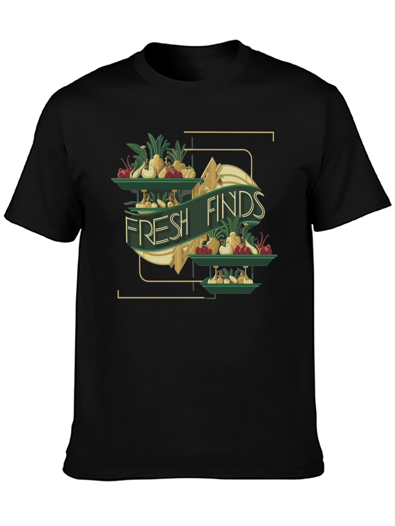 Fresh Finds Graphic Tee - Black Cotton T-Shirt