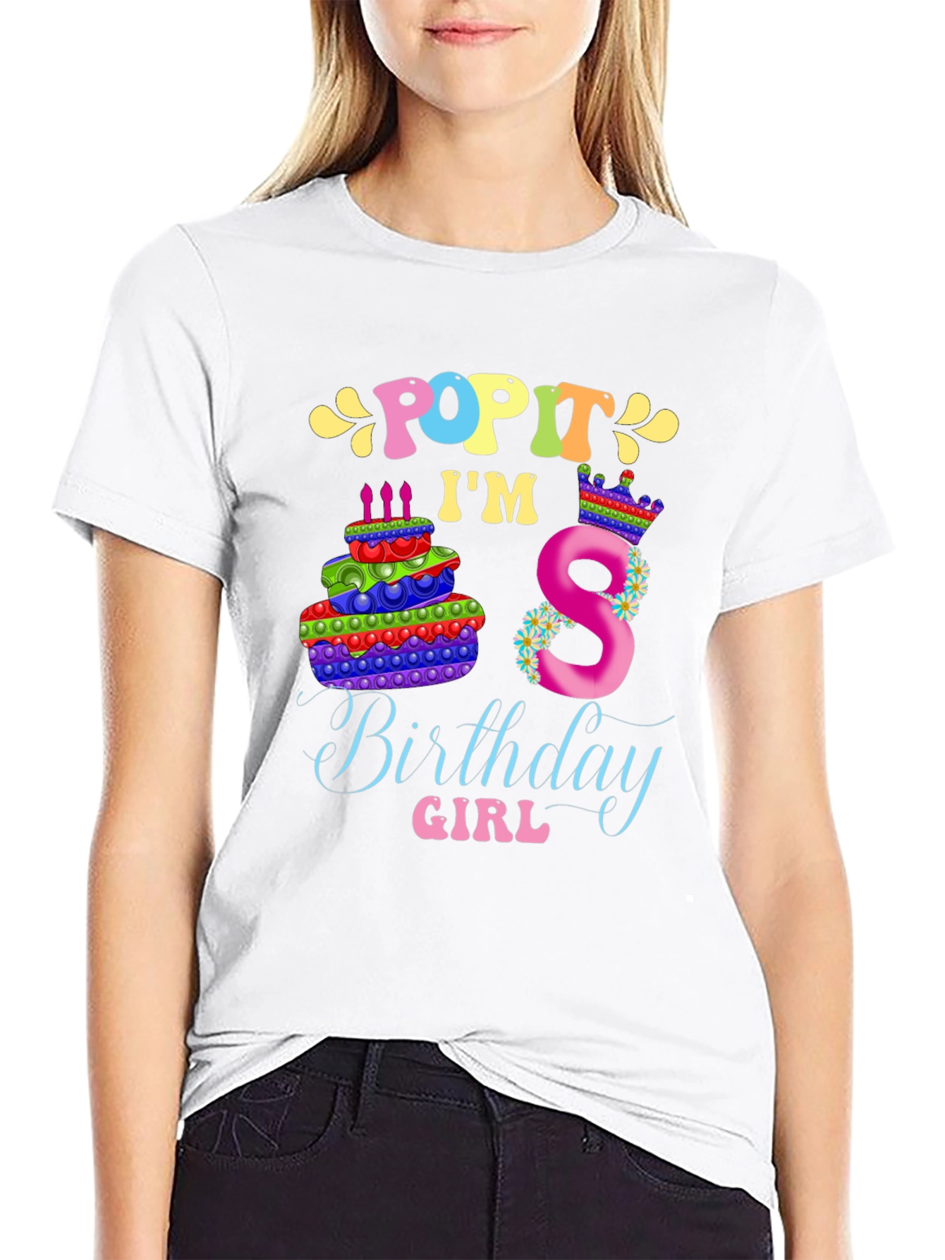 Pop It 8th Birthday Girl T-Shirt