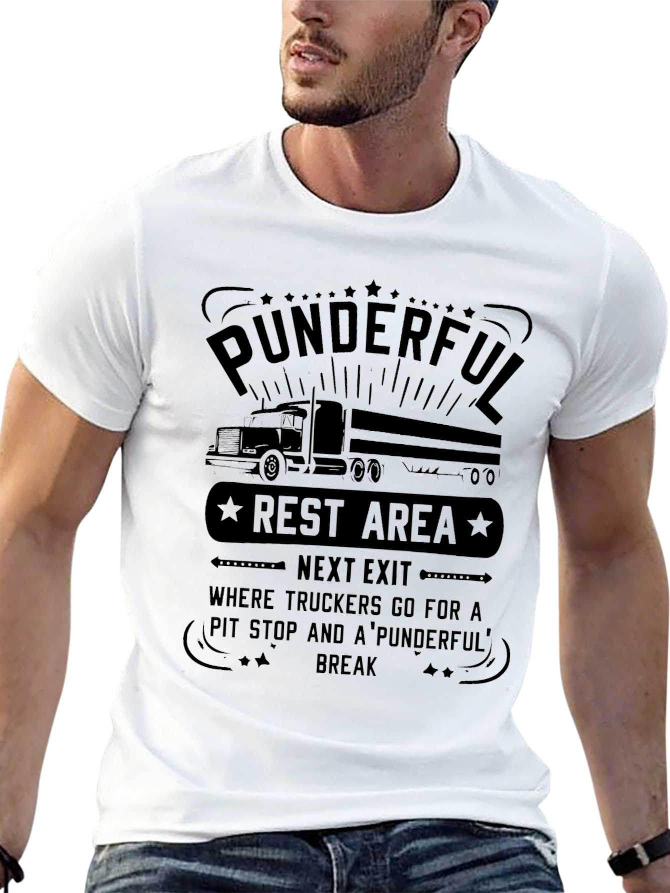 Punderful Rest Area Trucker T-Shirt