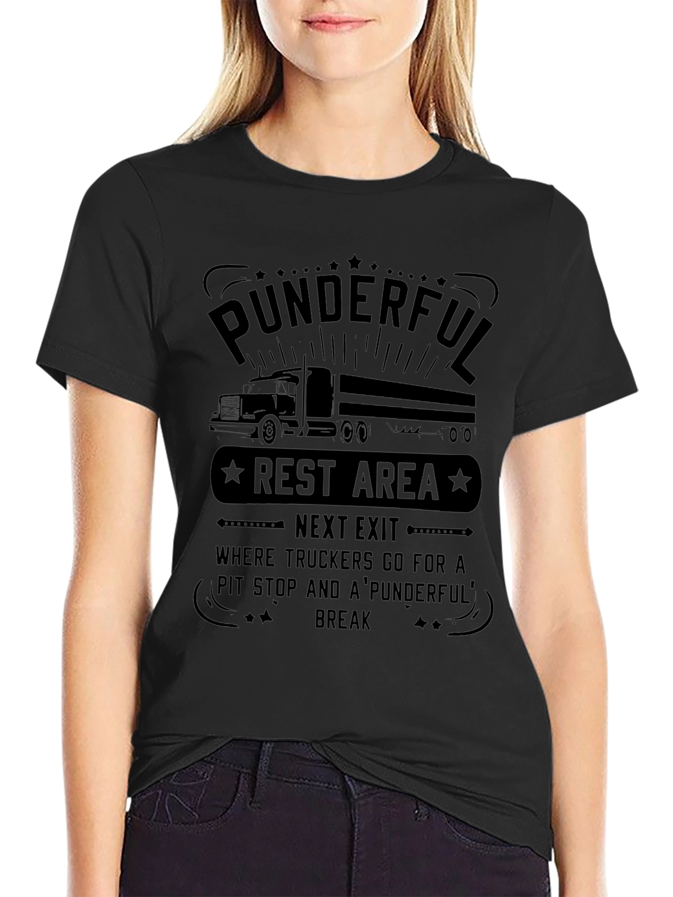 Punderful Rest Area Trucker T-Shirt